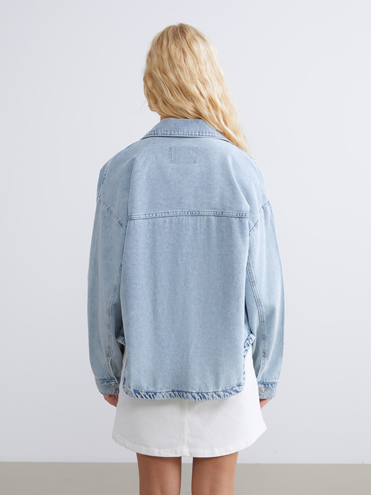 XSIDE Gömlek Yaka Oversize Kadın Jean Ceket - W5I503Z8-K9M | LC