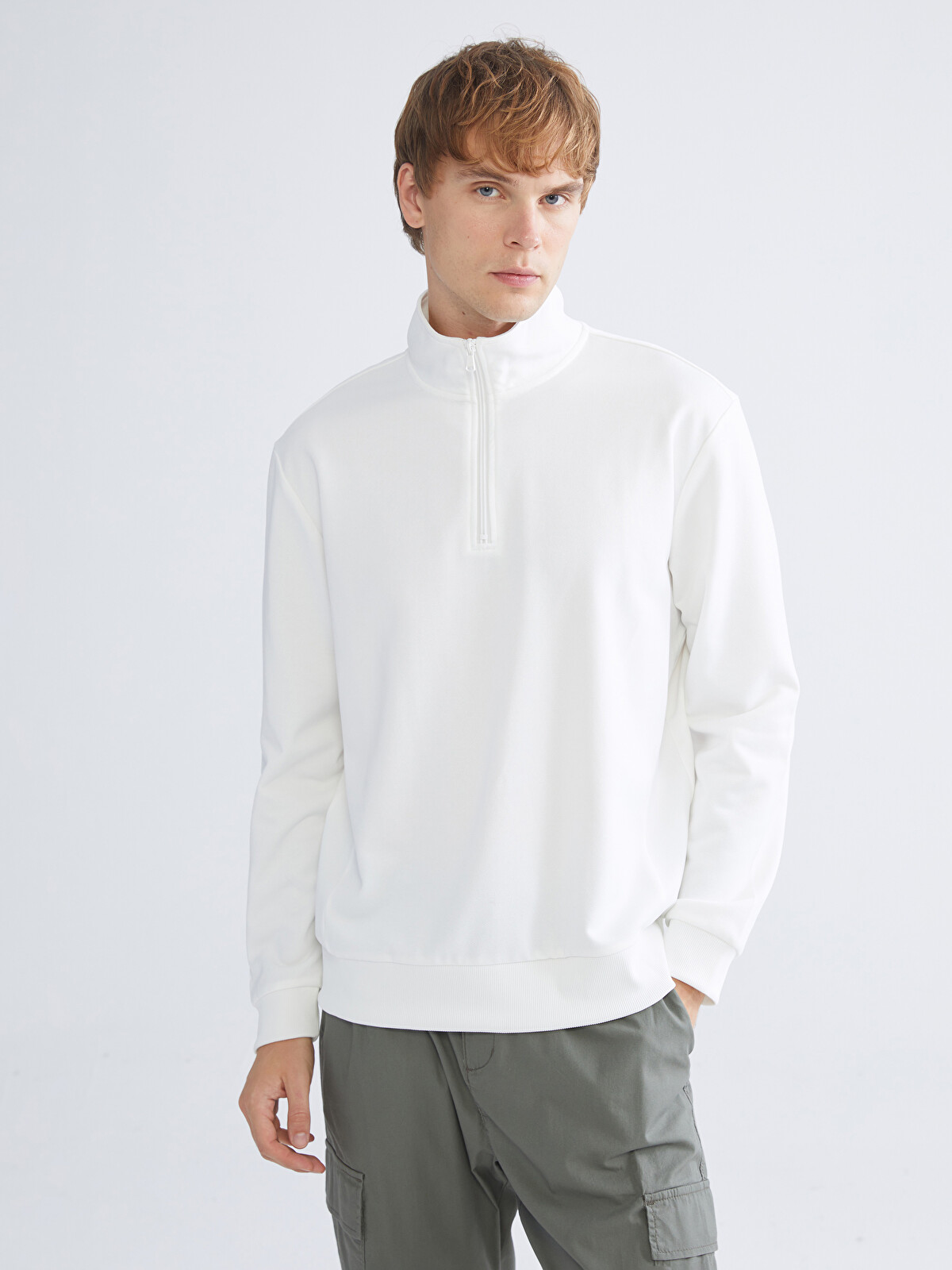 LC WAIKIKI Loose Fit Stand Collar Long Sleeve Men's Sweatshirt