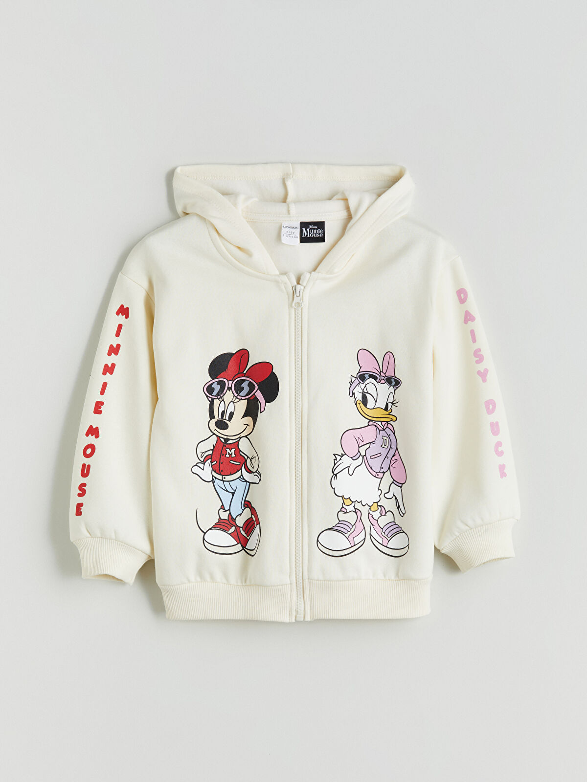 LCW Kids Minnie Mouse Printed Hooded Girls' Zip-Up Sweatshirt