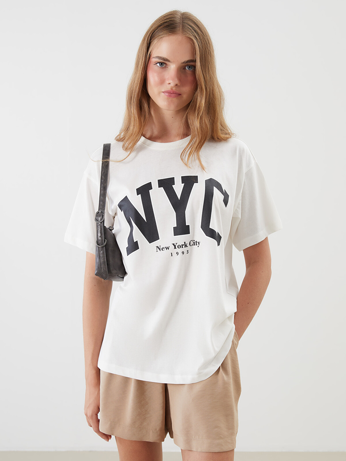 XSIDE Bisiklet Yaka New York City Baskılı Kadın Tişört - W5I896Z8