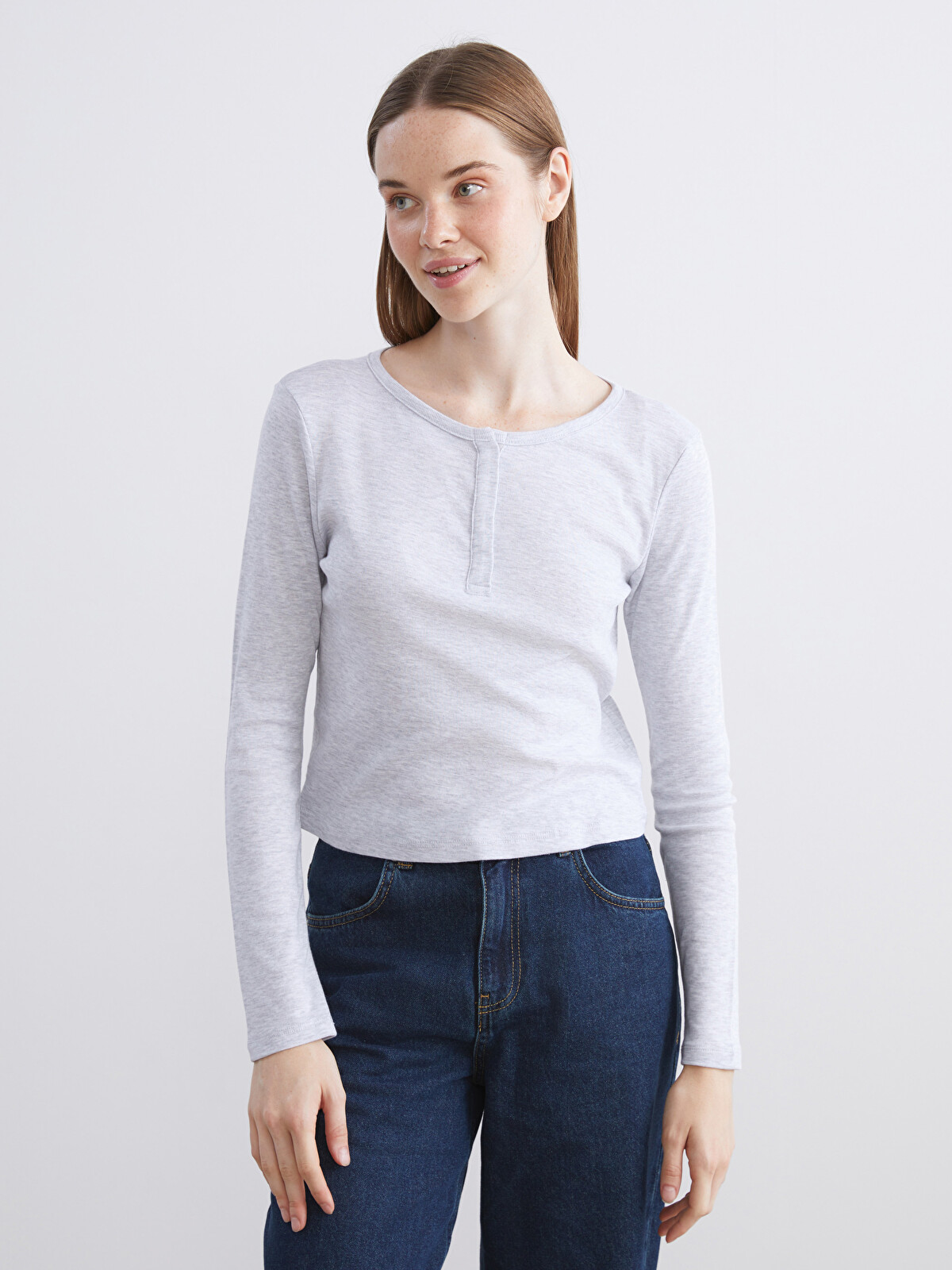 XSIDE Bisiklet Yaka Kadın Body - W5I904Z8-CY9 | LCW