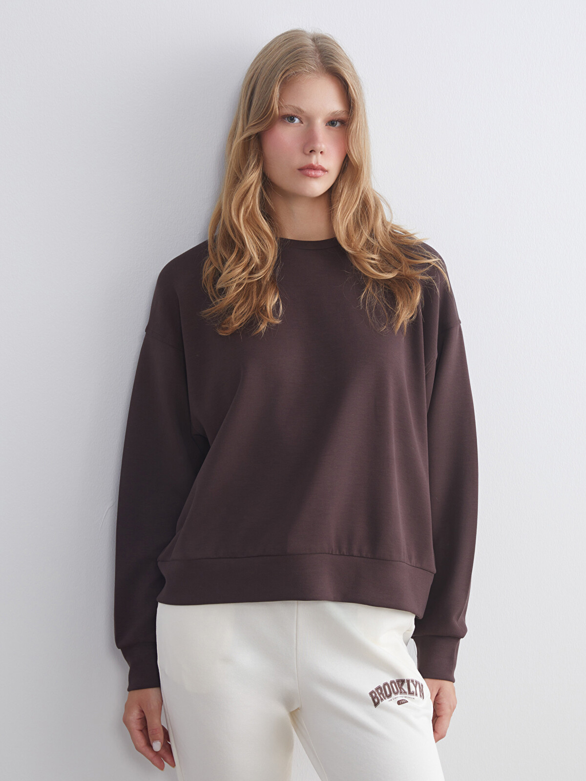 ゆき XSIDE Bisiklet Yaka Oversize Kadın Sweatshirt - W5I921Z8-ZKW | LC