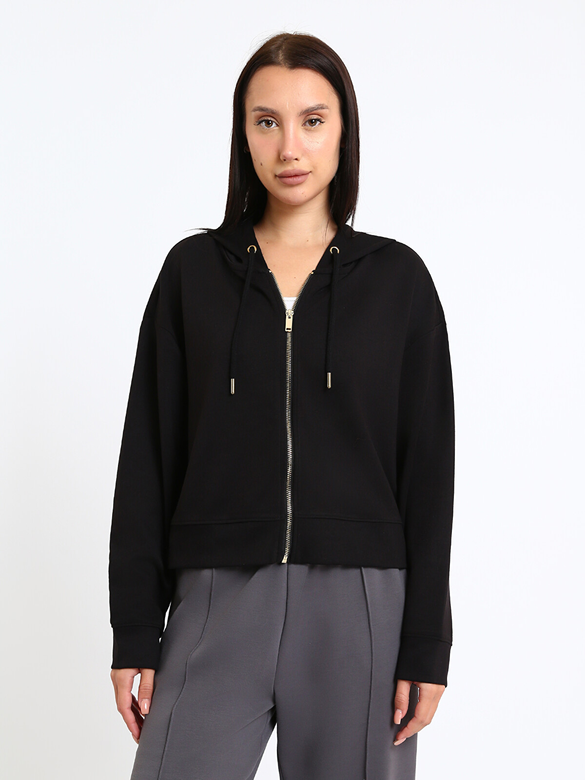 LCW Vision Hooded Women's Zip-Up Sweatshirt - W5IB30Z8-CVL - LC