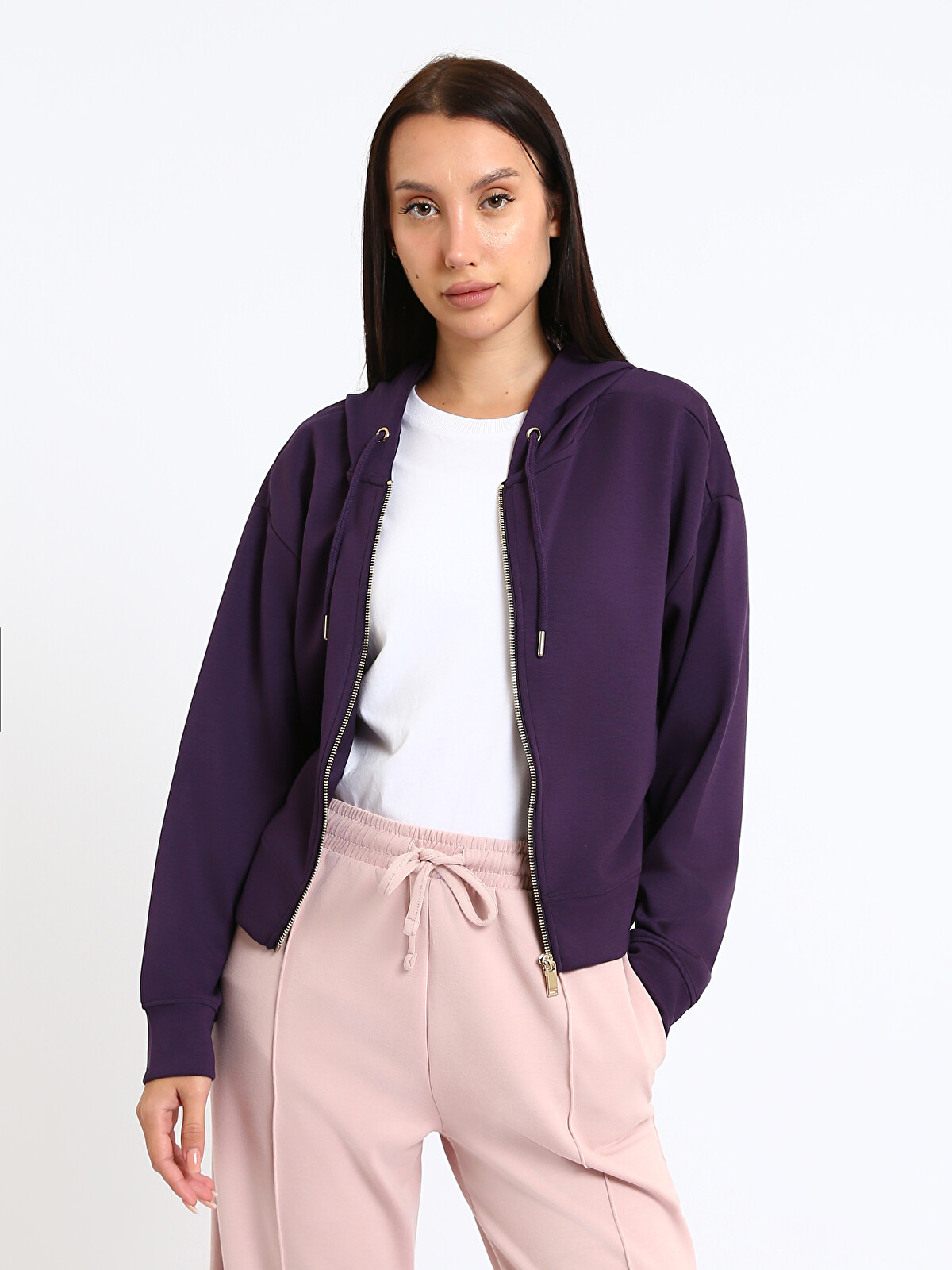 LCW Vision Hooded Women's Zip-up Sweatshirt - W5IB30Z8-HQE | LC