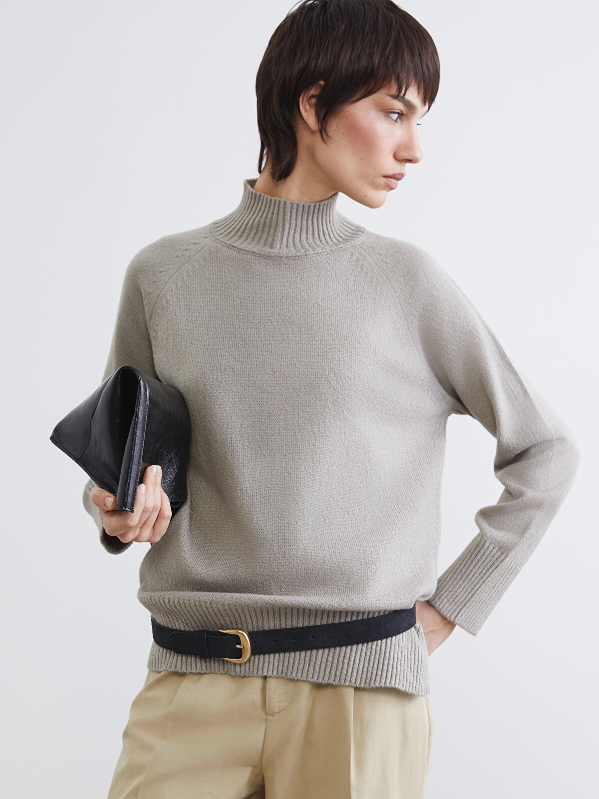 LCW Vision Half Mock Turtleneck Oversize Women's Knitwear Sweater