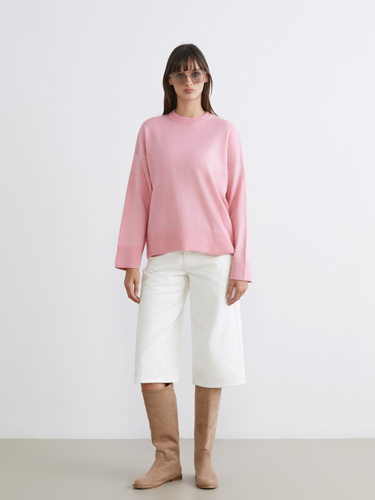 LCW Vision Crew Neck Oversize Women's Knitwear Sweater - W5IB98Z8