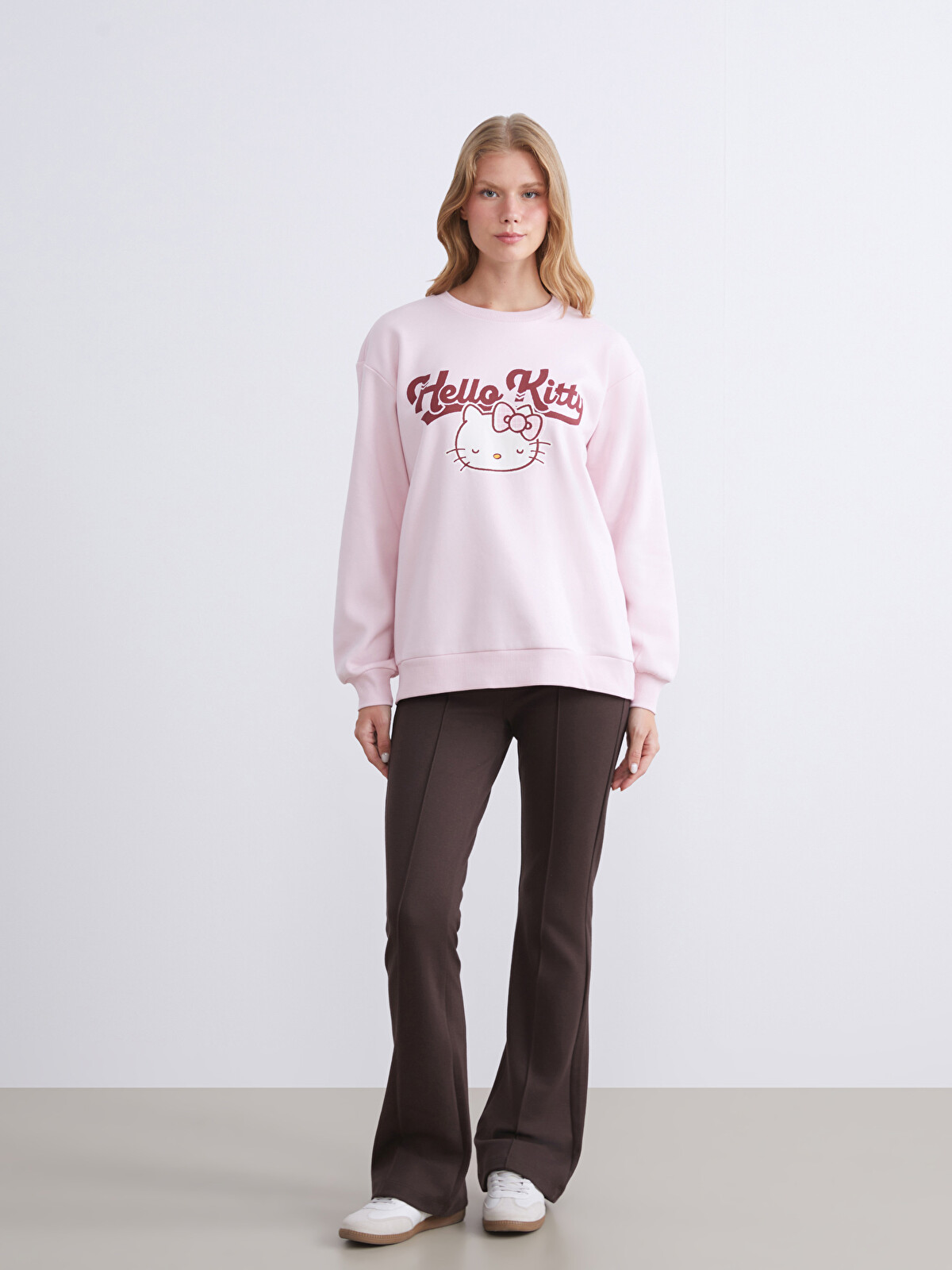 XSIDE Hello Kitty Baskılı Oversize Kadın Kalın Sweatshirt