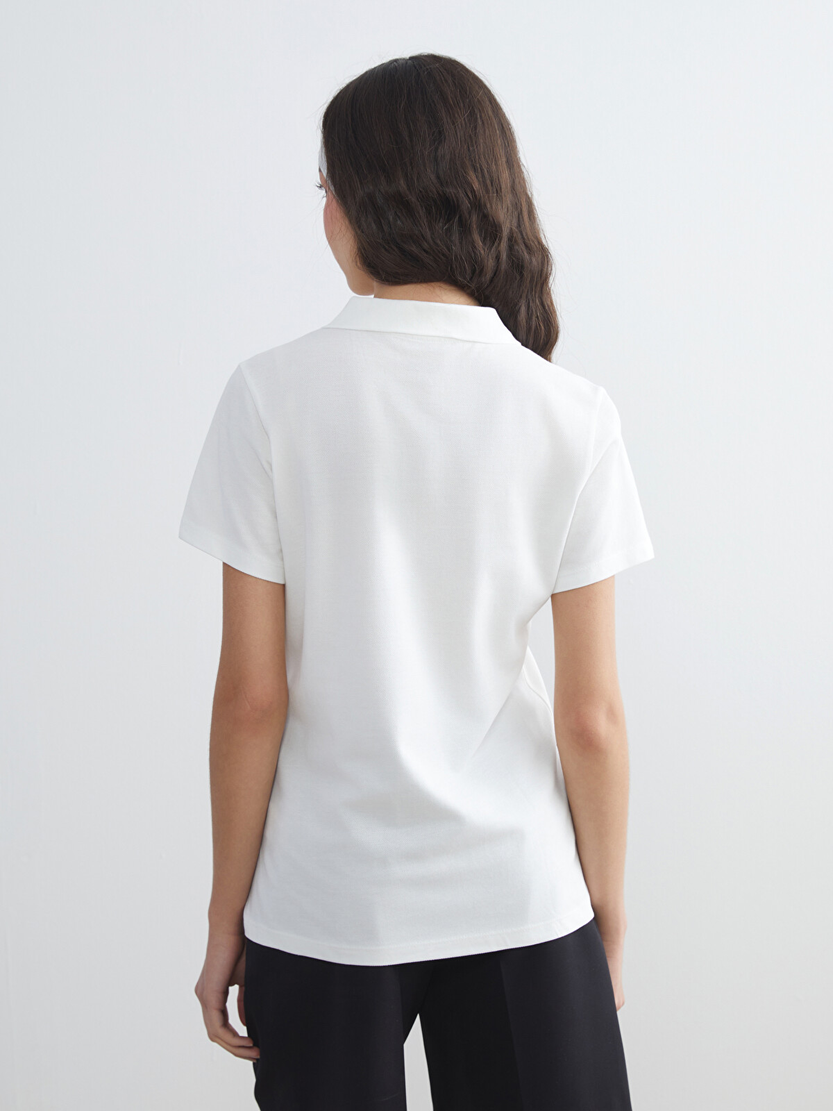 XSIDE Tricou Polo Guler Înalt Pique Pentru Femei - W5IE08Z8-R9J