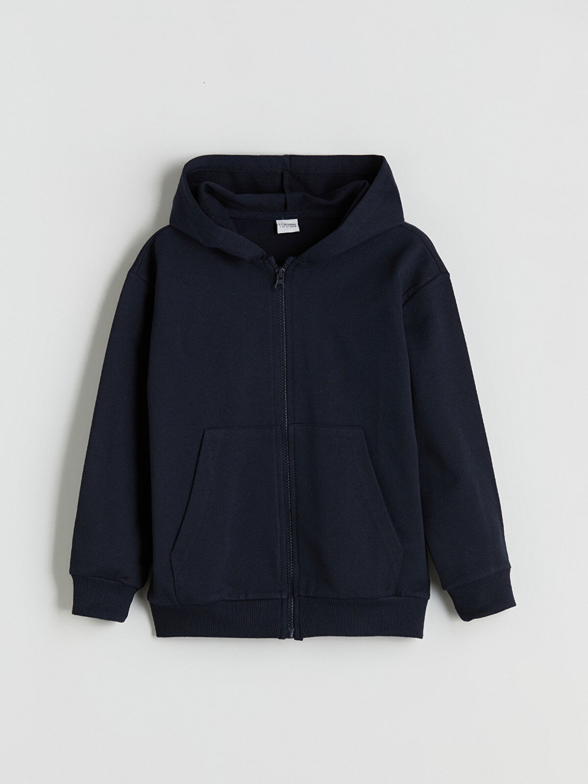 LCW ECO Lacivert Kapüşonlu Erkek Çocuk Fermuarlı Sweatshirt