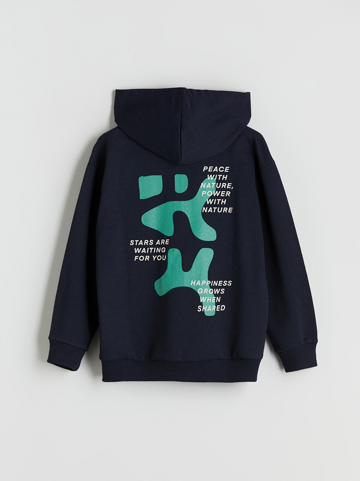 LCW ECO Lacivert Kapüşonlu Erkek Çocuk Fermuarlı Sweatshirt