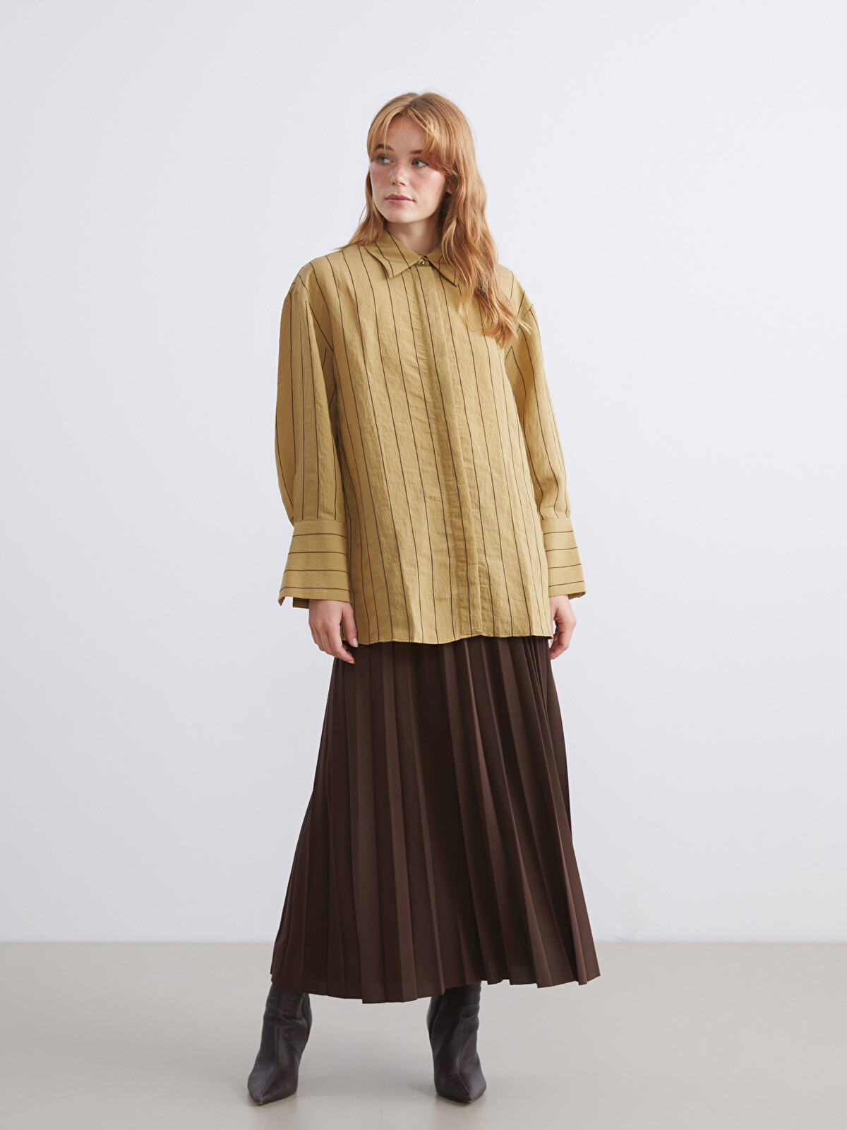 LCW Modest Beli Lastikli Pileli Etek - W5IT96Z8-ZH2 | LC Waikiki