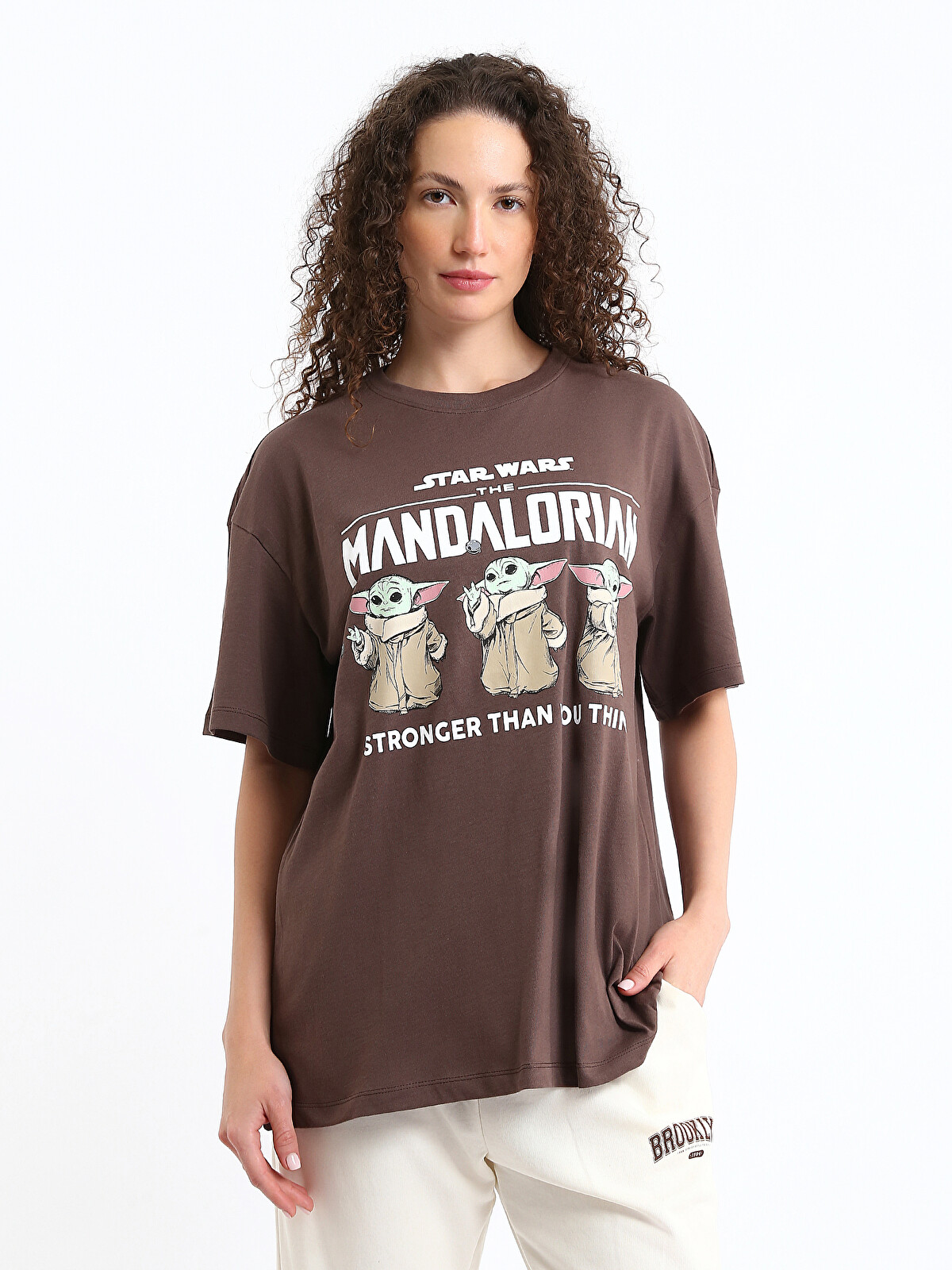 デモソ XSIDE Bisiklet Yaka The Mandalorian Baskılı Kadın Tişört