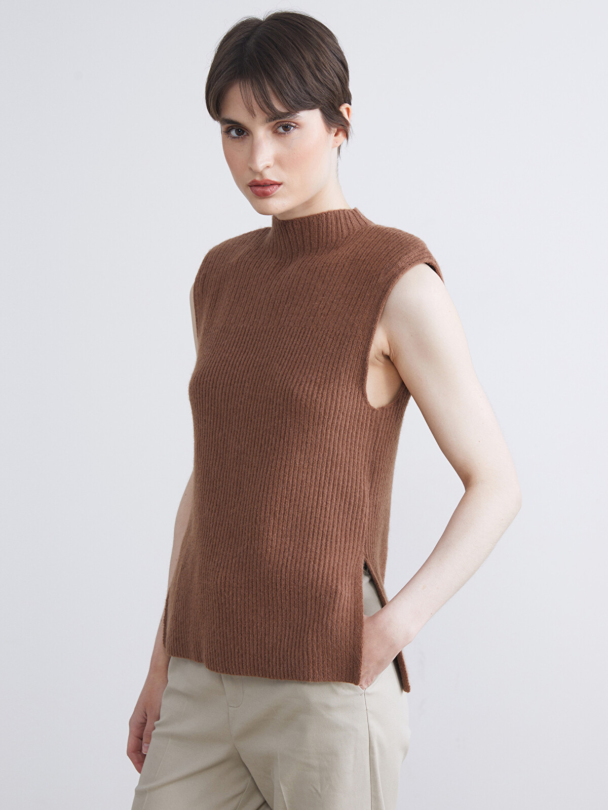 LCW Vision Funnel Neck Women's Knitwear Sweater Vest - W5J165Z8