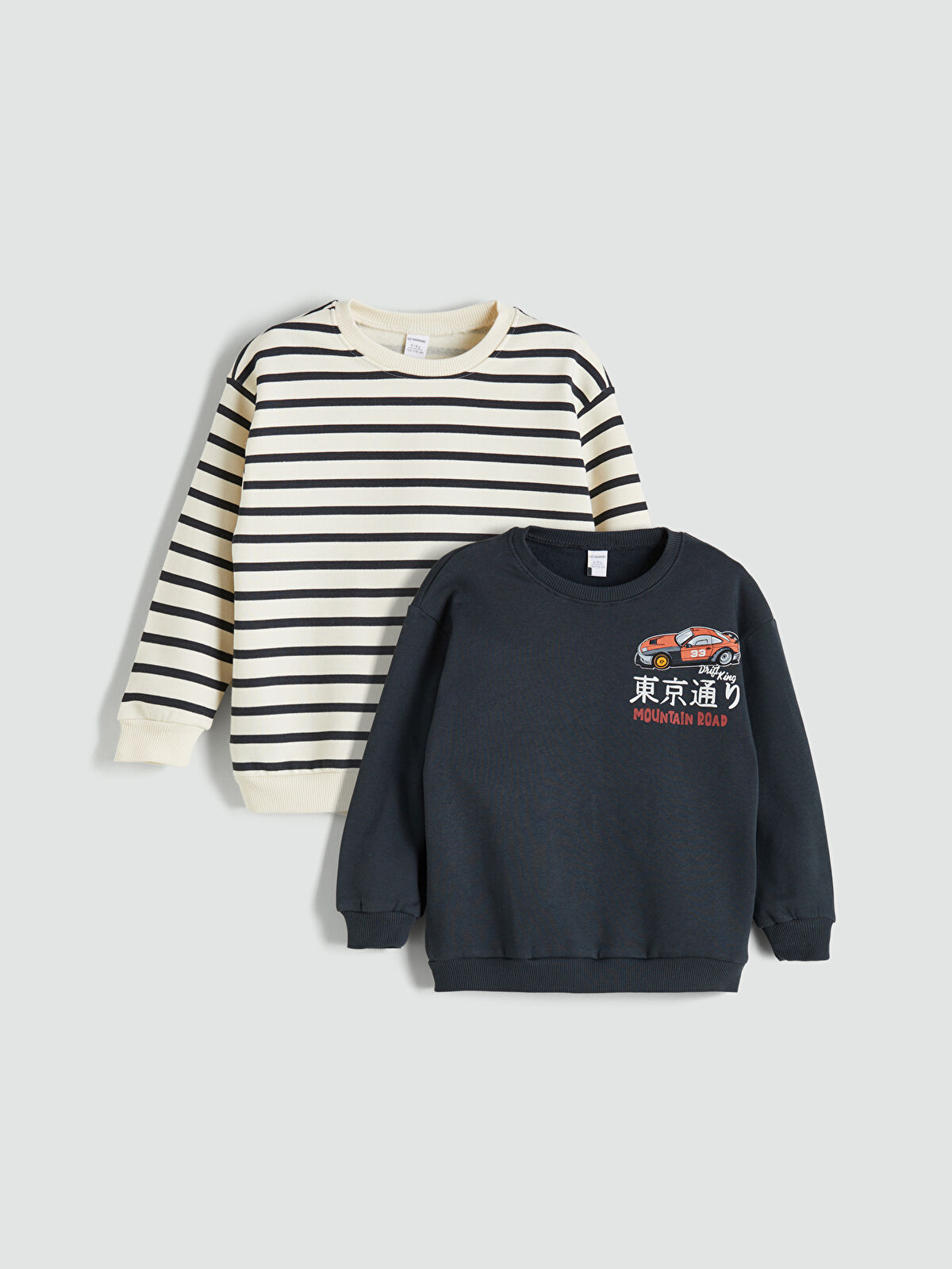 LCW Kids Antrasit Bisiklet Yaka Baskılı Erkek Çocuk Sweatshirt 2