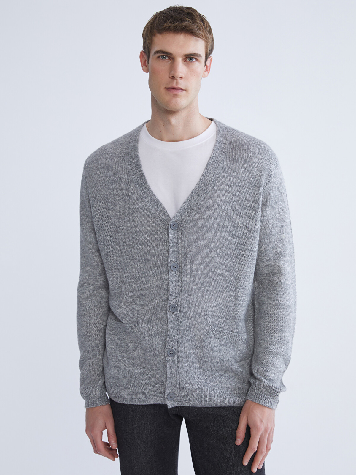LCW ECO Cardigan bărbătesc Regular Fit cu decolteu în V - W5J980Z8