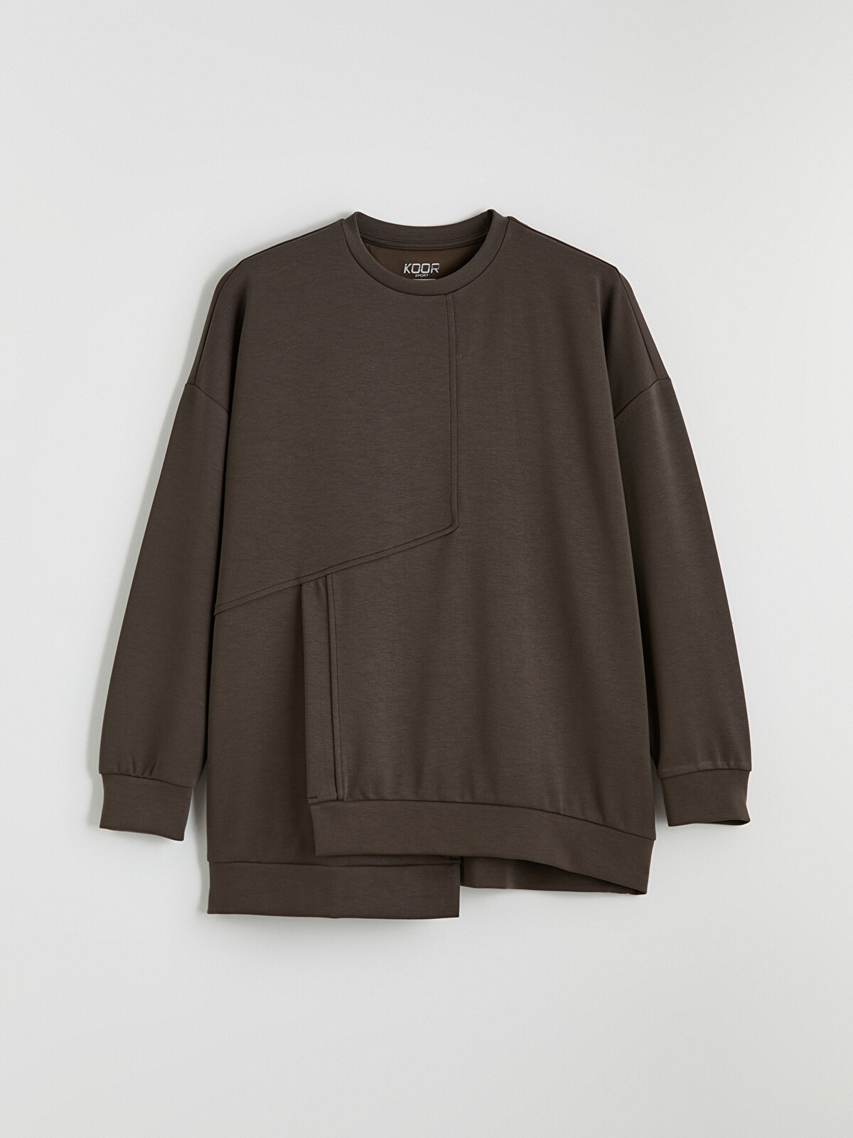 KOOR SPORT Haki Bisiklet Yaka Soft Touch Kadın Spor Sweatshirt
