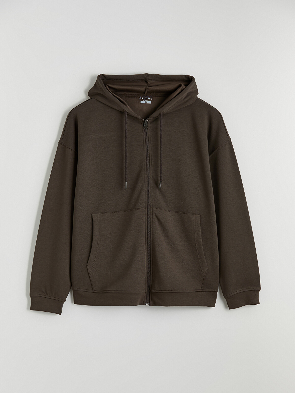 KOOR SPORT Haki Kapüşonlu Soft Touch Kadın Fermuarlı Sweatshirt