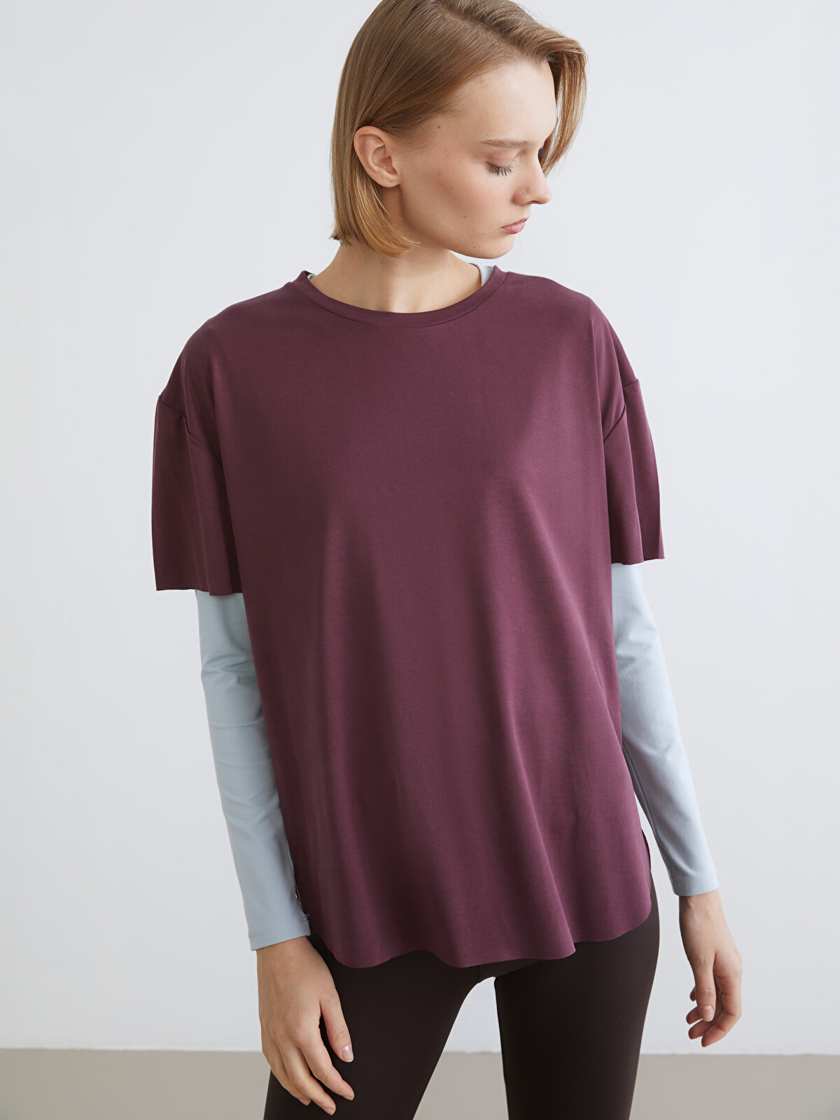 KOOR SPORT Crew Neck Modal Blend Women's Sports T-Shirt - W5JN61Z8