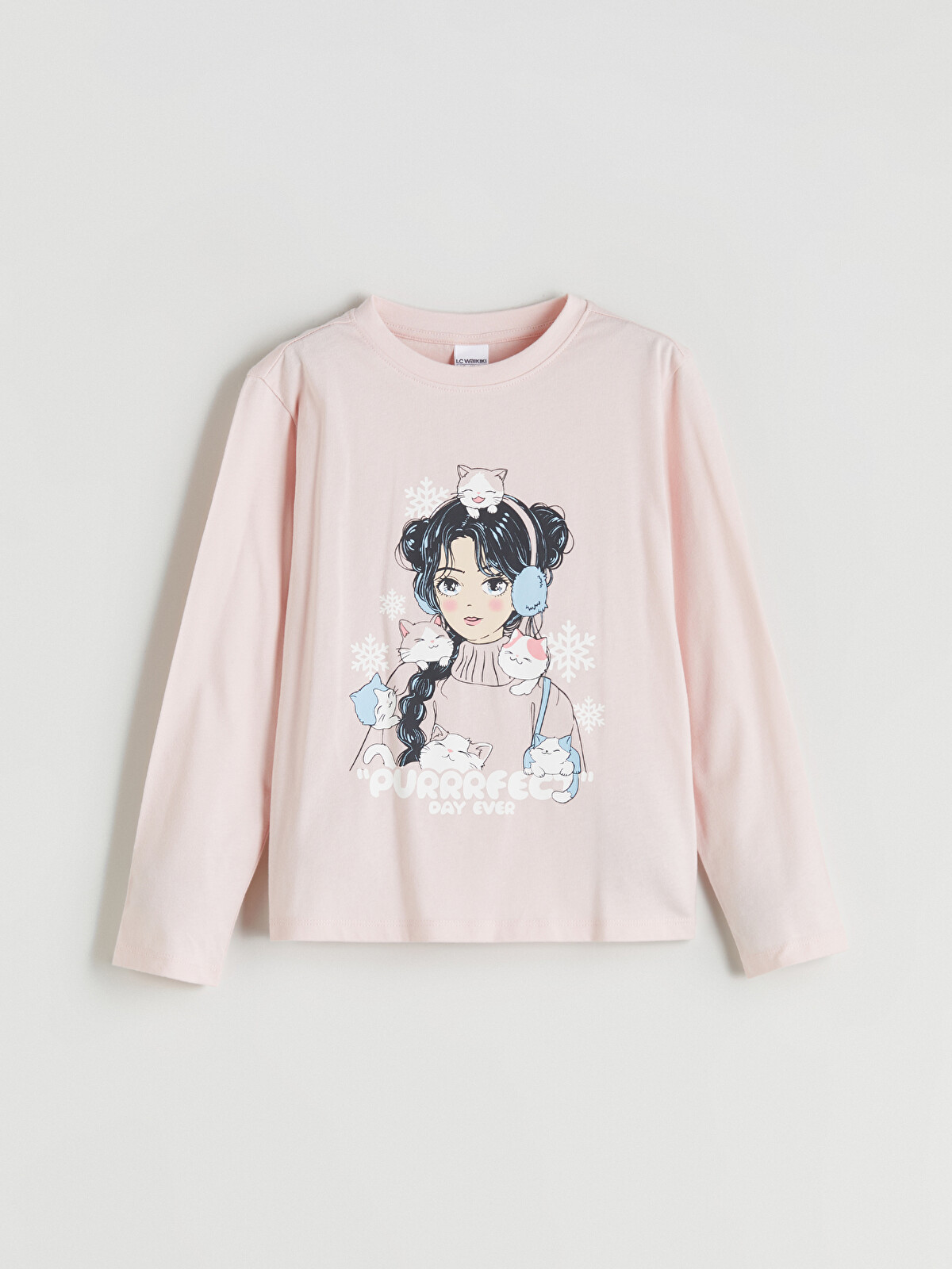 LCW Kids Crew Neck Long Sleeve Printed Girls' T-Shirt - W5JR08Z4