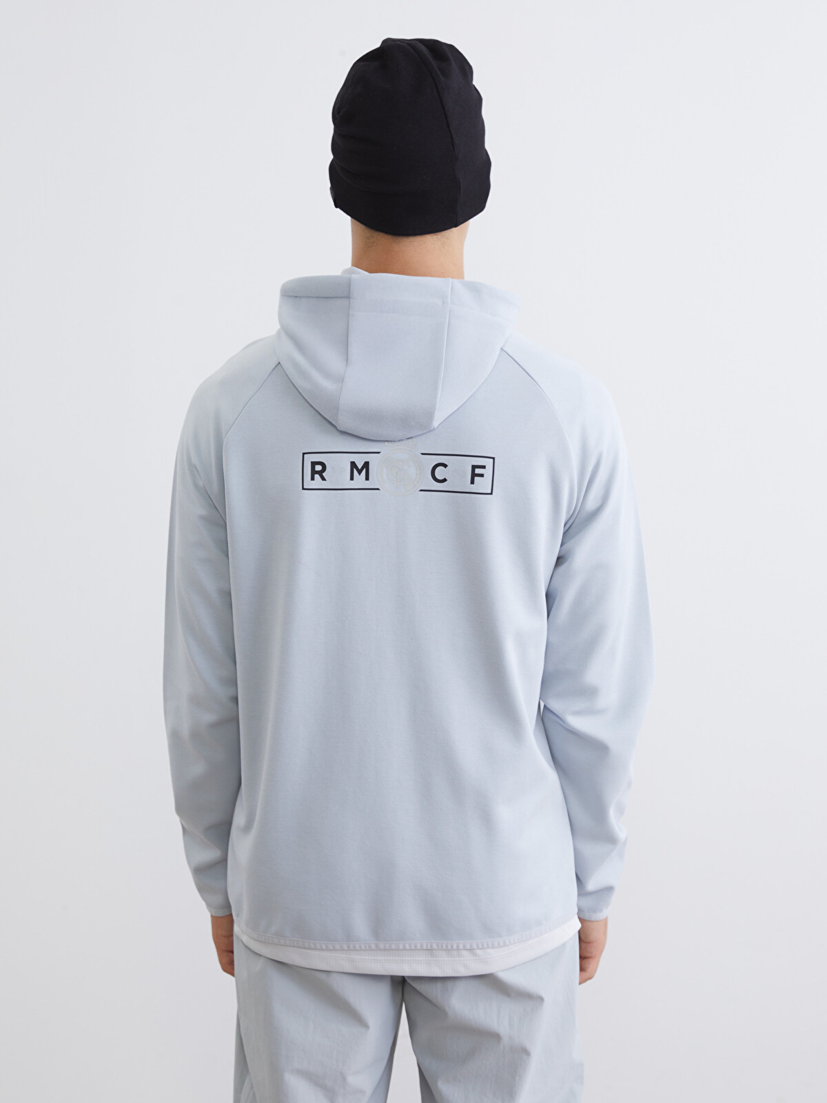 XSIDE ACTIVE Gri Erkek Real Madrid Baskılı Fermuarlı Sweatshirt