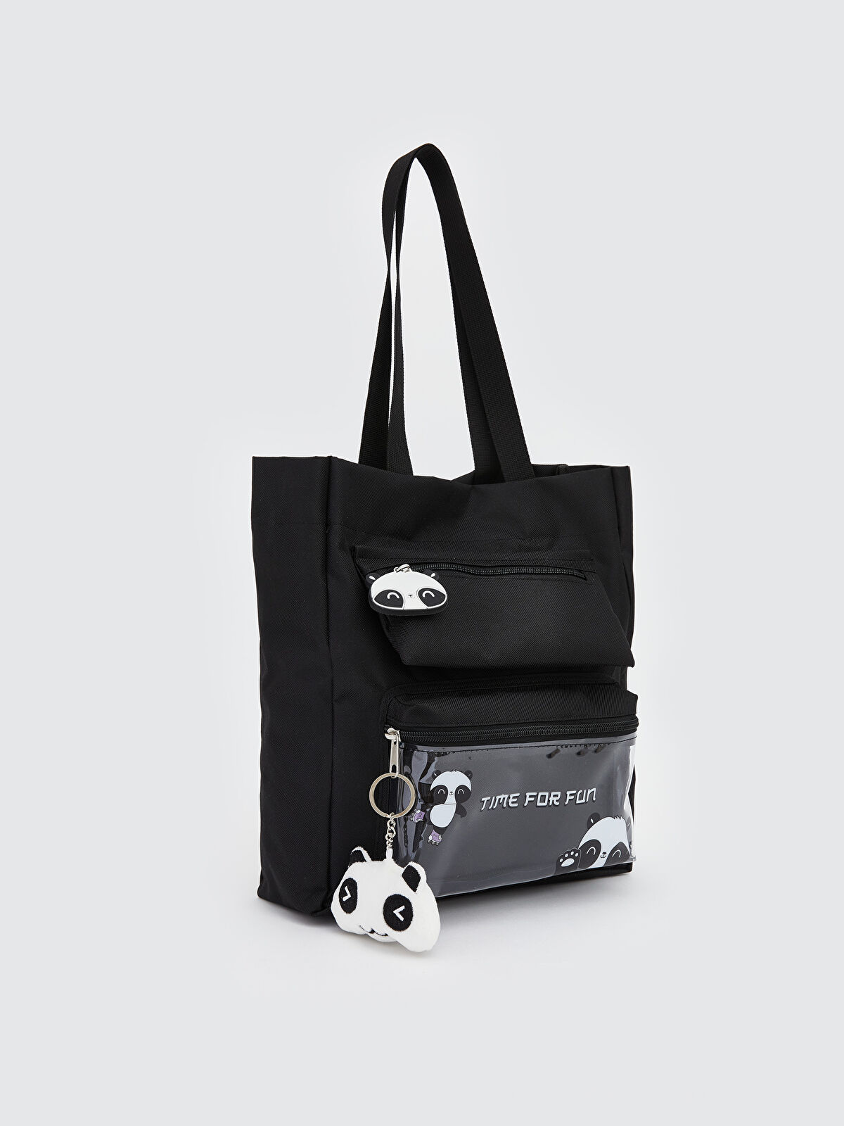 LCW ACCESSORIES Siyah Panda Figürlü Kız Çocuk Omuz Çantası