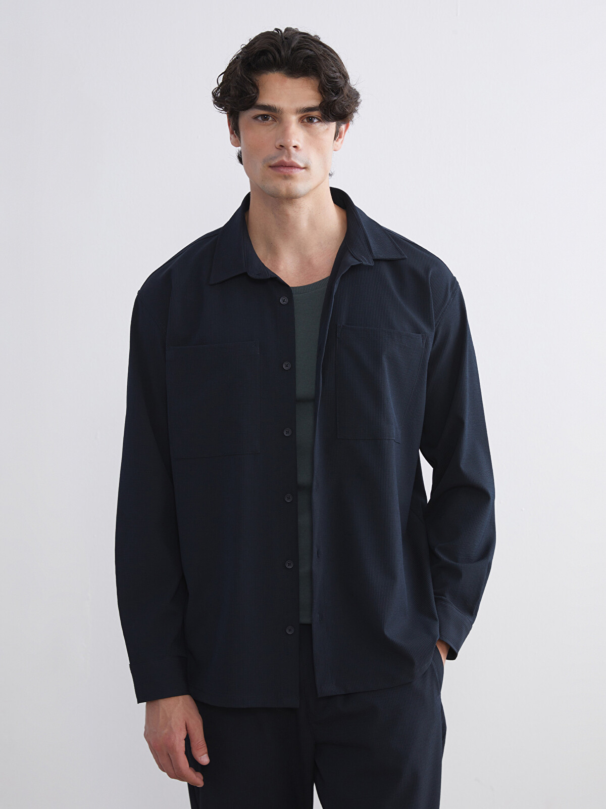 XSIDE Long Sleeve Collared Neck Men's Shirt - W5K130Z8-J2Y - LC