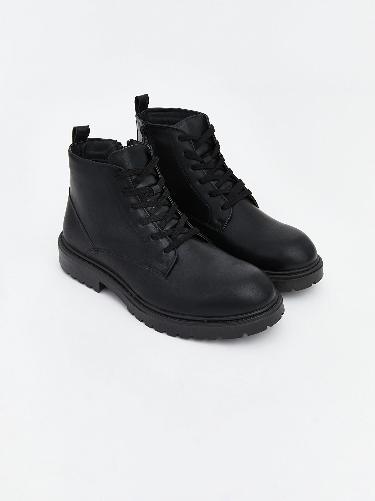 LCW STEPS Leather Look Men's Boots With Lacing And Zipper