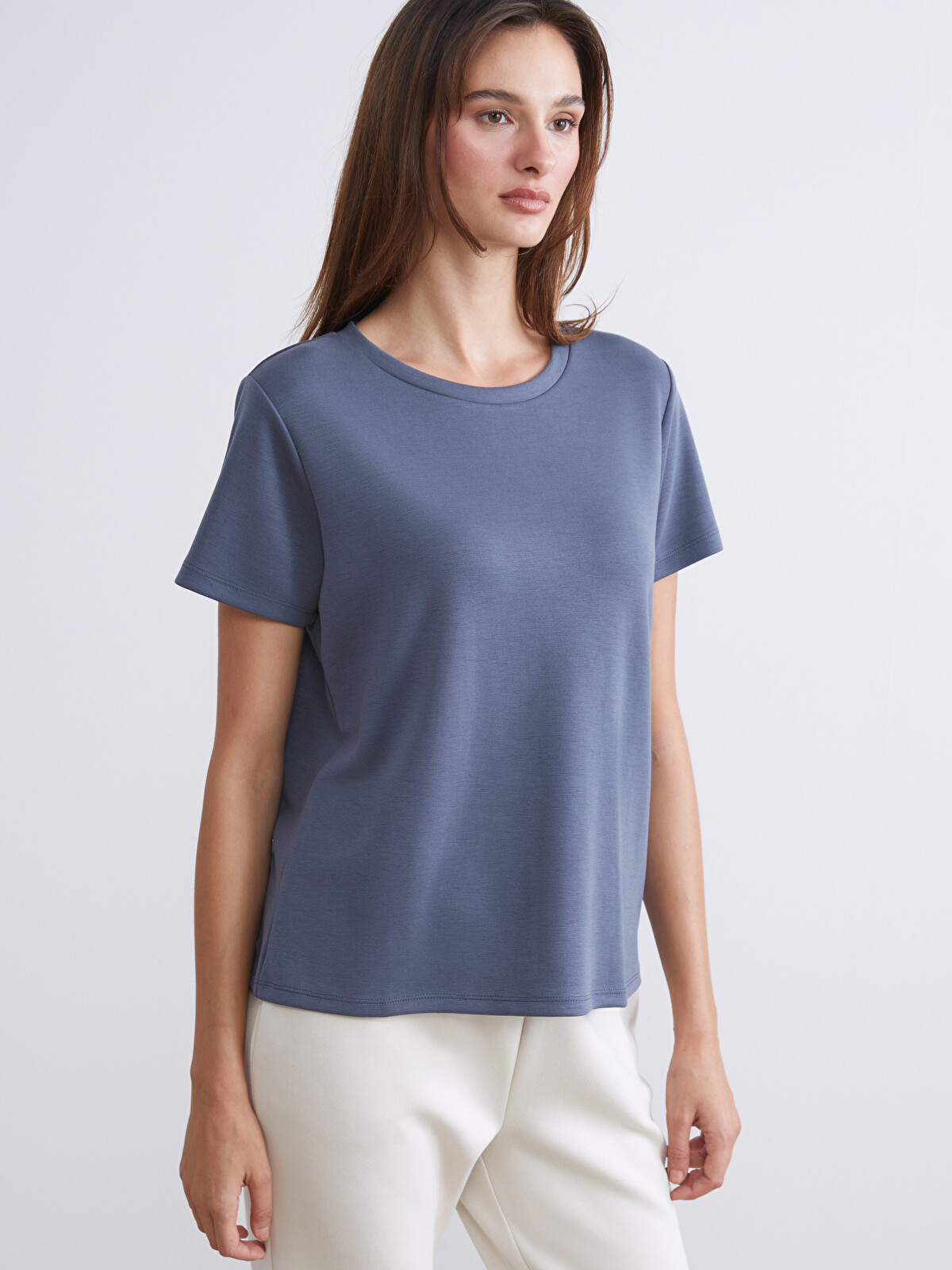 LCW EVERYDAY Plus Size Crew Neck Women's T-shirt - W5K815Z8-HJV