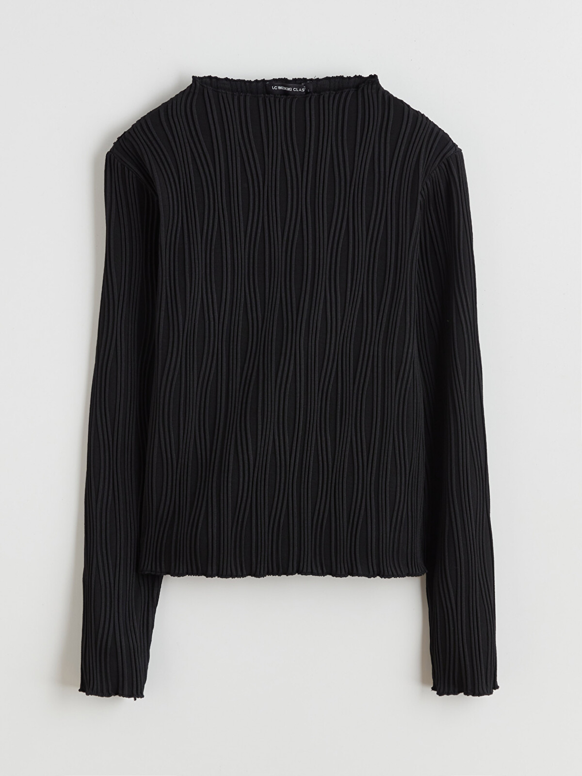 8YARDS Women’s MockNeck 4G LCW EVERYDAY Mock Neck Textured Women's Body - W5K859Z8-CVL - LC