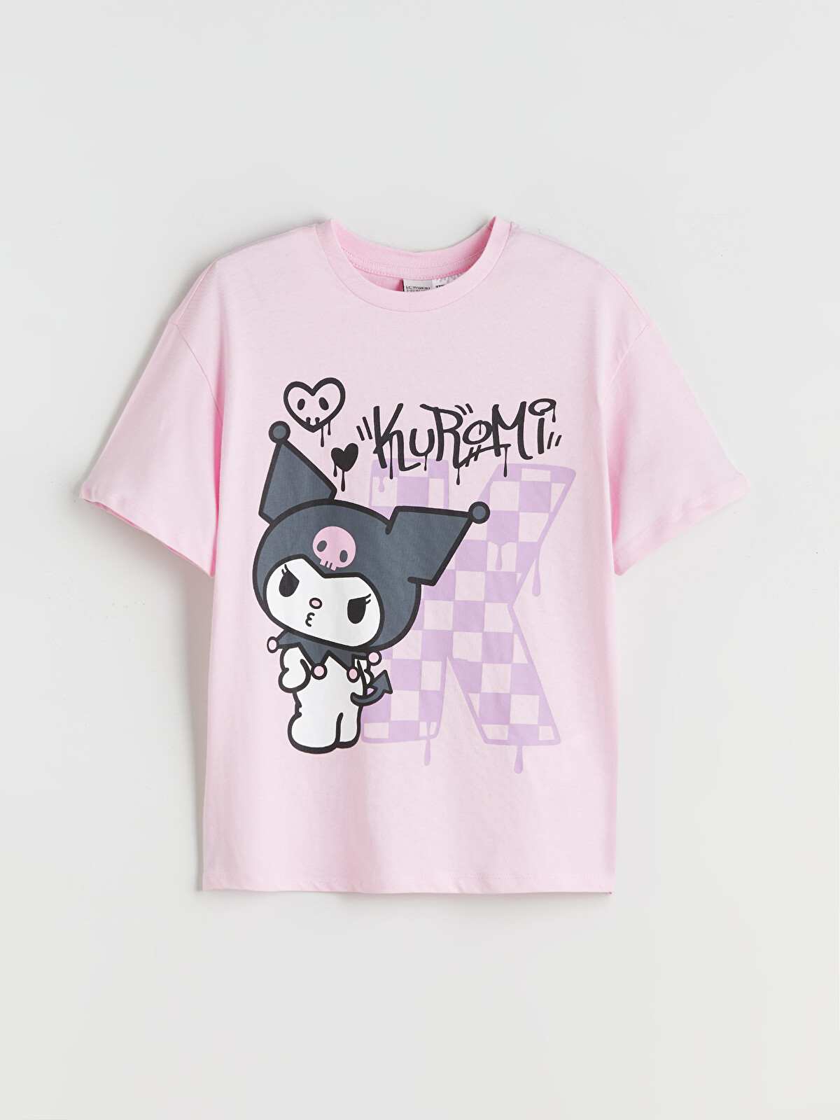 LCW Kids Bisiklet Yaka Kuromi Baskılı Kız Çocuk Tişört - W5KG02Z4
