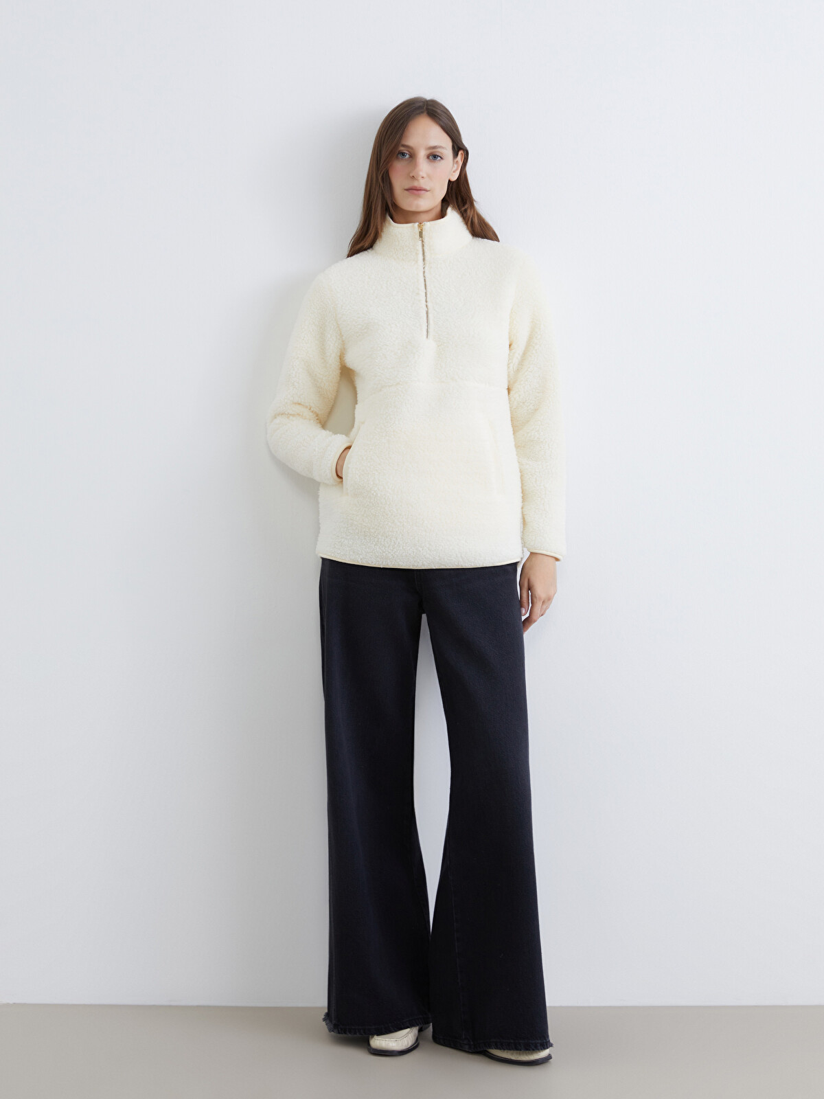 LCW EVERYDAY Funnel Neck Women's Plush Sweatshirt - W5KG83Z8-FWM