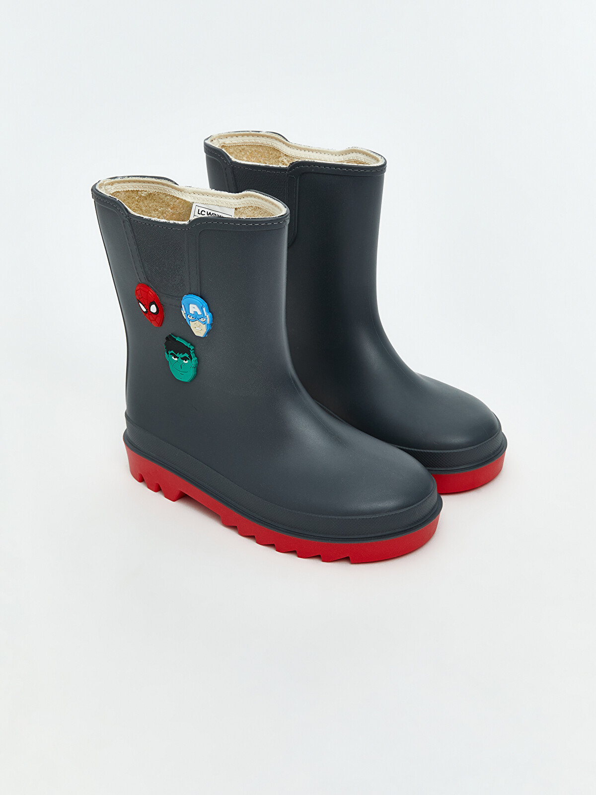 LCW STEPS Antrasit Spiderman Baskılı Erkek Çocuk Yağmur Botu