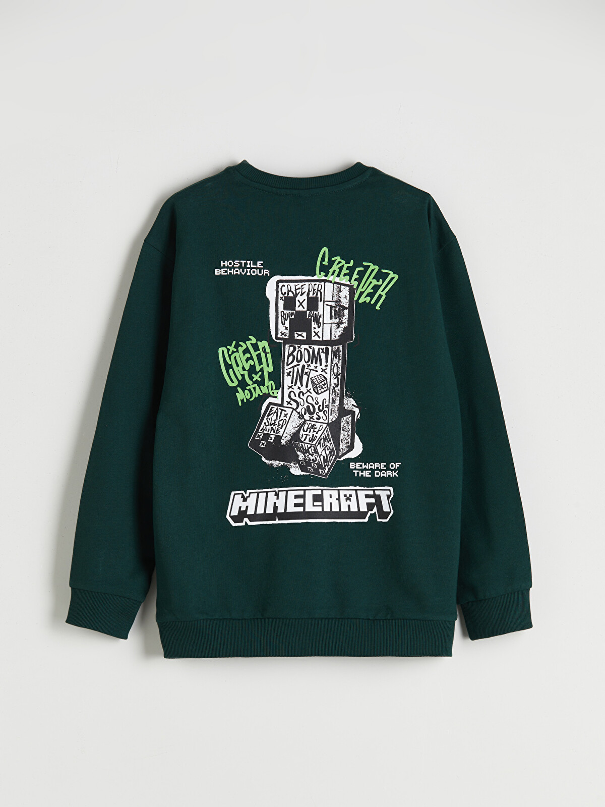2/4 マイキー様 LCW Kids Bisiklet Yaka Minecraft Baskılı Erkek Çocuk Sweatshirt
