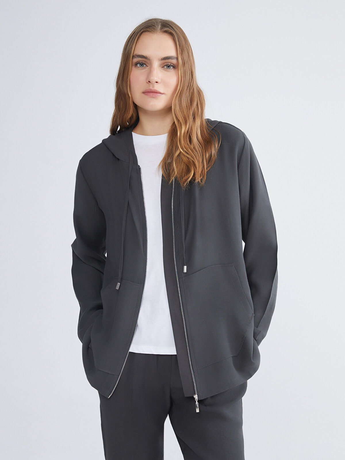 LCWAIKIKI Classic Hooded Women's Cardigan - W5KM25Z8-HPL | LC Waikiki
