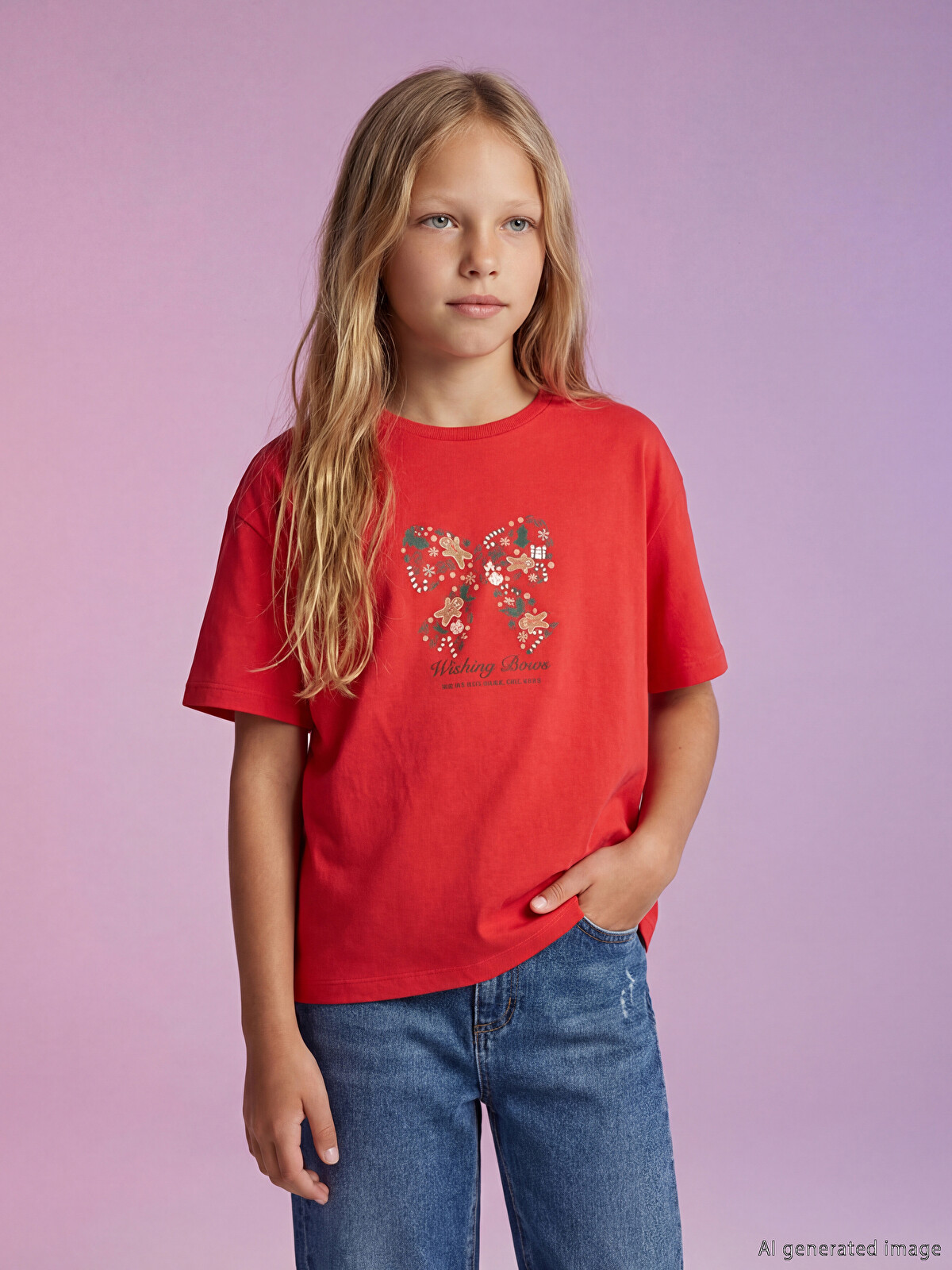 LCW Kids Girls' Printed Crewneck T-shirt - W5KO57Z4-KYV | LC Waikiki