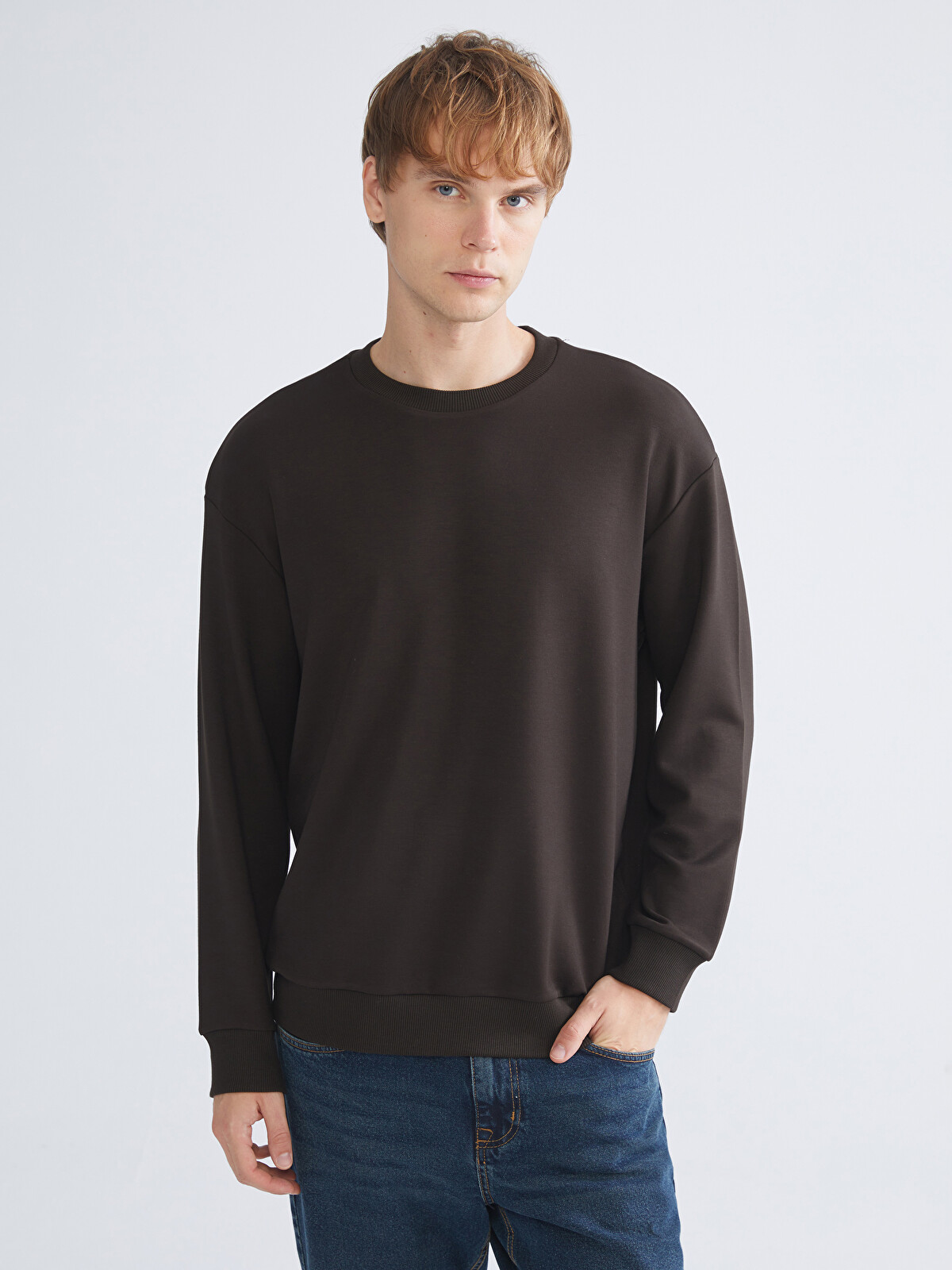 LCW Vision Crew Neck Men's Sweatshirt - W5KQ51Z8-HNM | LC Waikiki