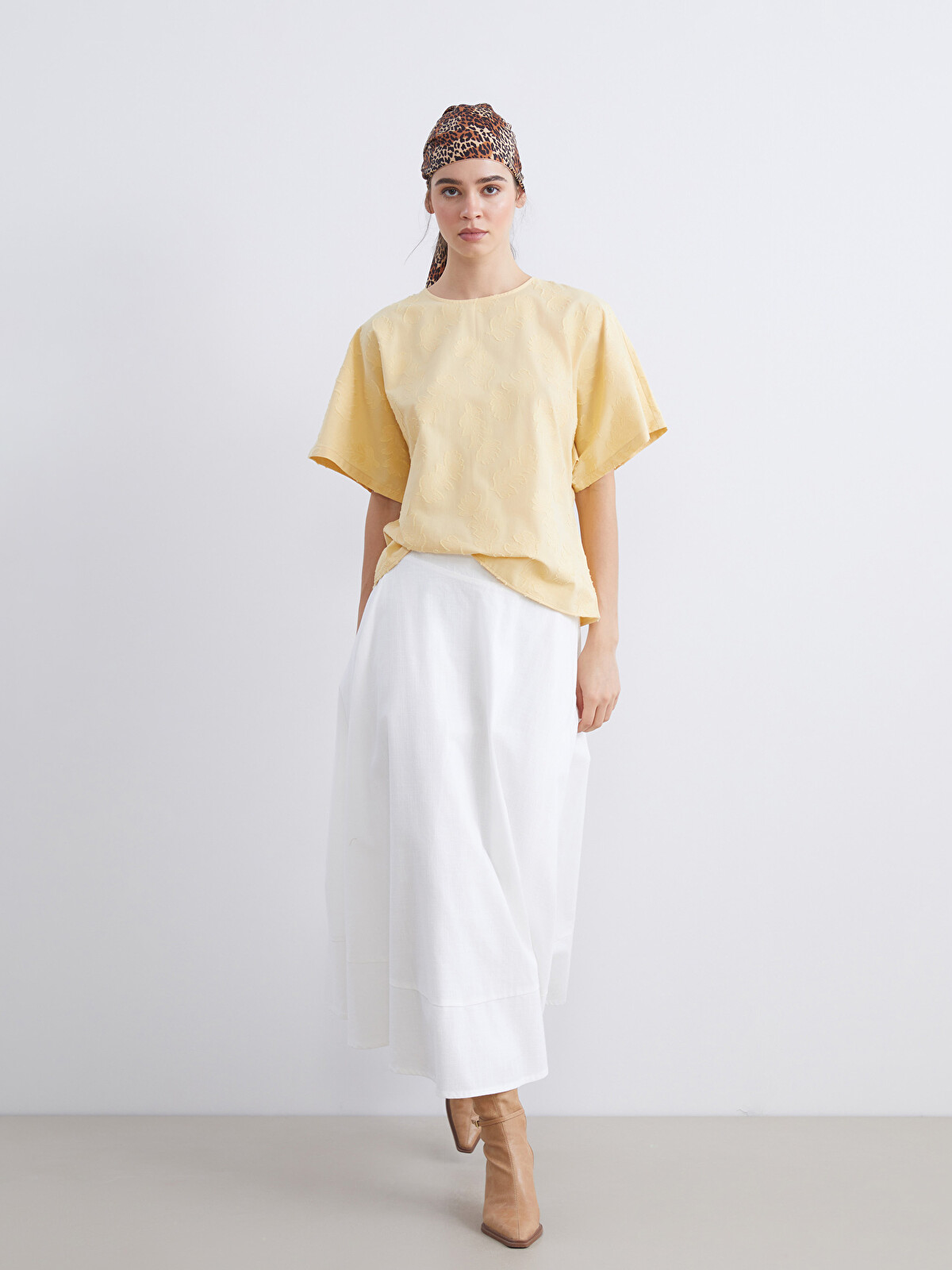 LCW Vision Elastic Waist Flared Skirt - W5KS64Z8-Q6K | LC Waikiki