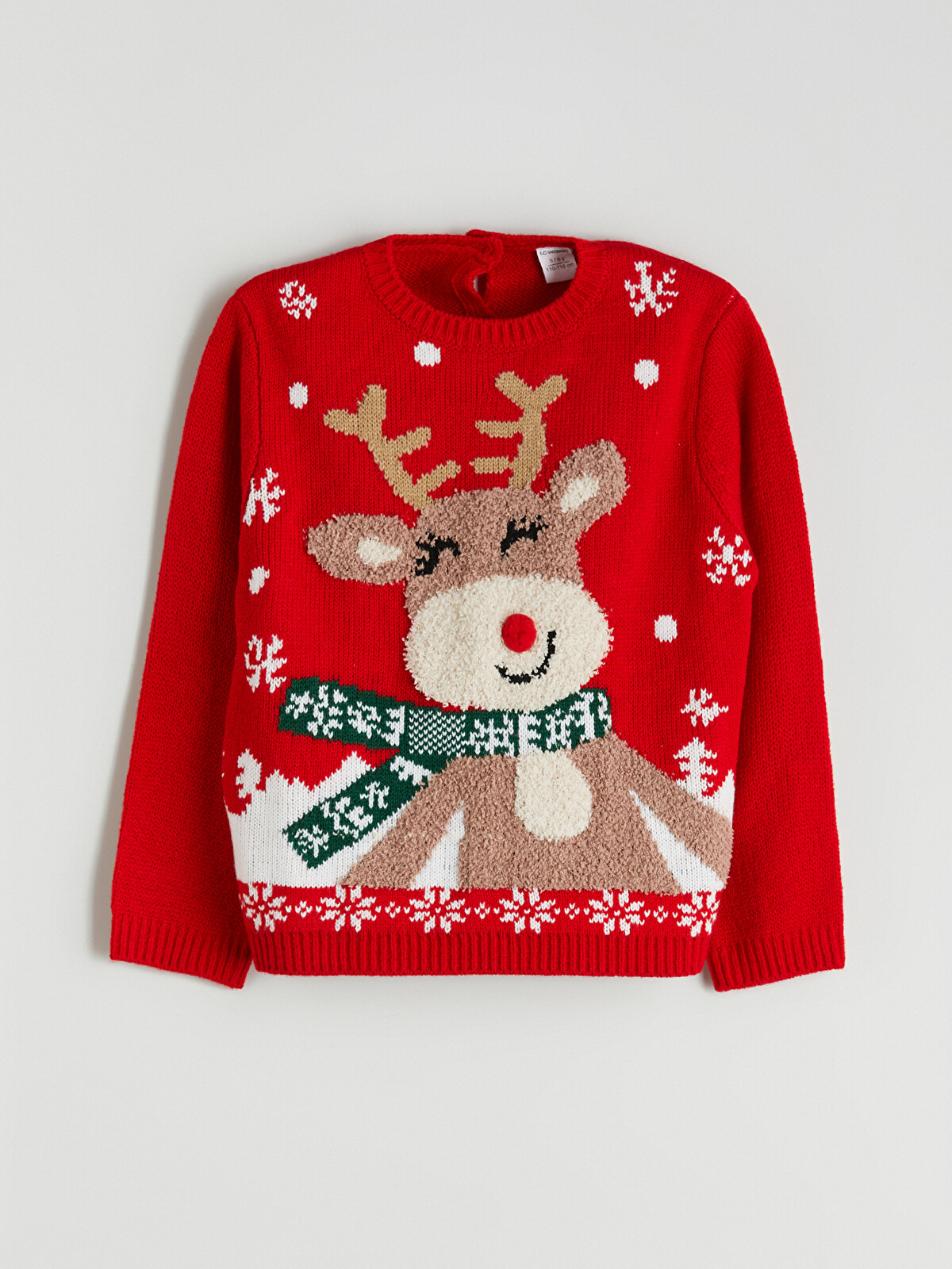 LCW Kids Crew Neck New Year Themed Girls' Knitwear Sweater