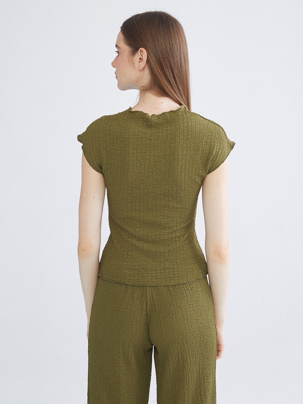 XSIDE Crew Neck Textured Women's Body - W5KT70Z8-DL6 | LC Waikiki