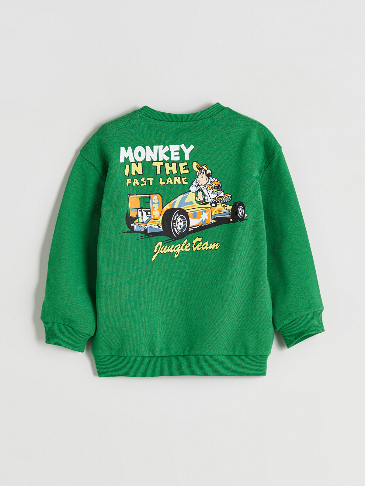 アイページ①♡ LCW Kids Yeşil Bisiklet Yaka Nostaljik Maymun Baskılı Erkek Çocuk
