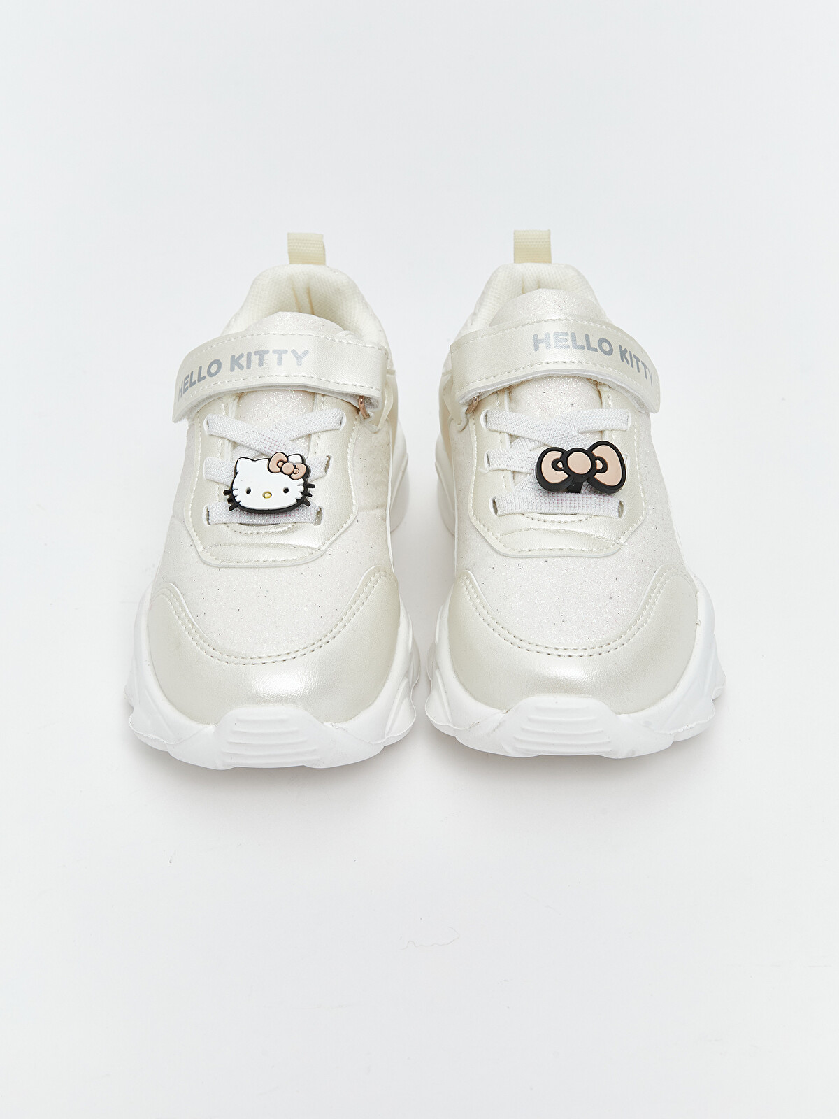 LCW STEPS Beyaz Hello Kitty Baskılı Cırt Cırtlı Kız Çocuk Spor