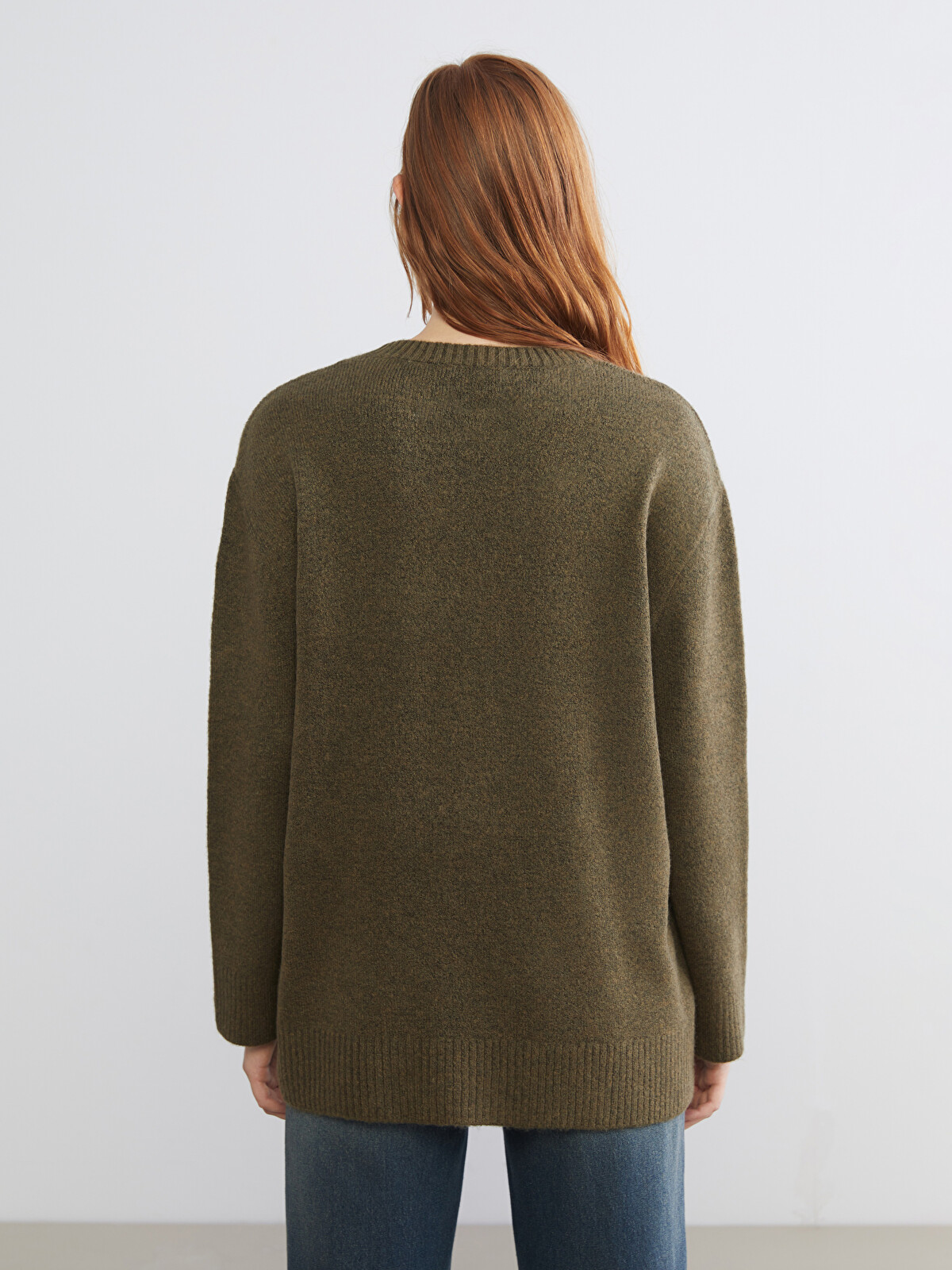 XSIDE Crew Neck Oversize Women's Knitwear Sweater - W5L691Z8-CWH