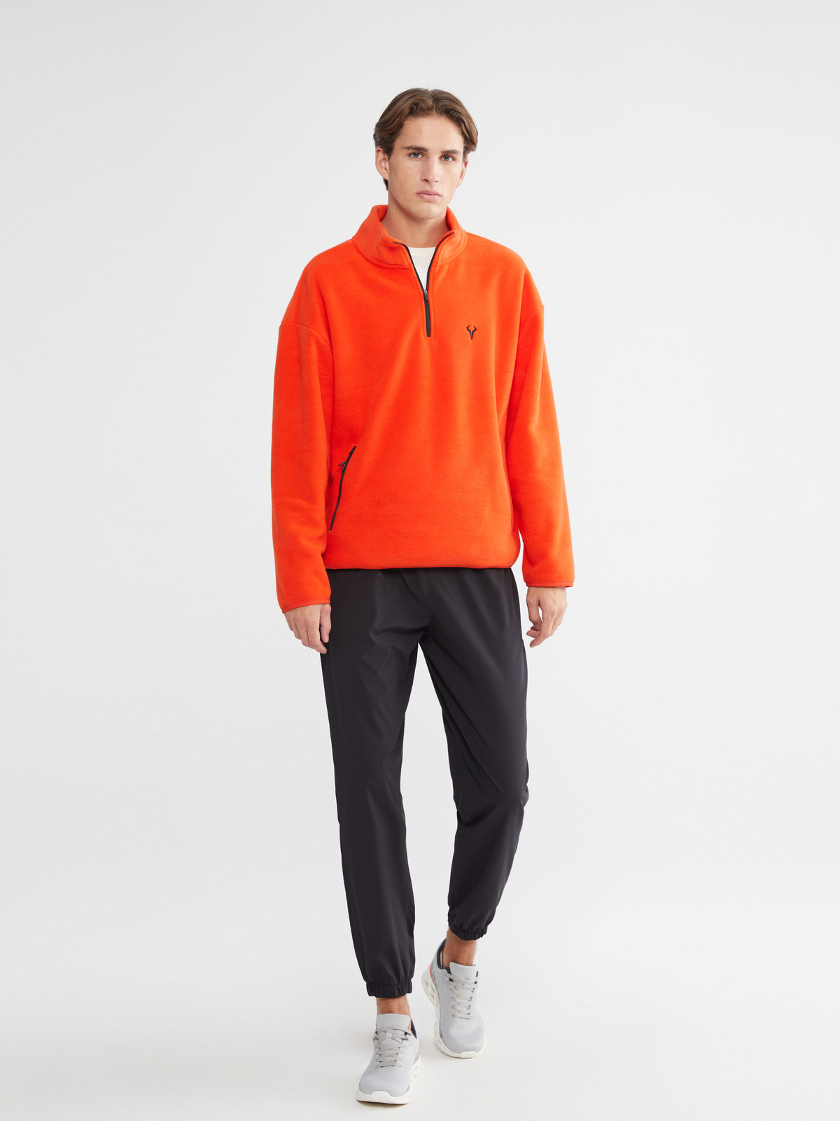 XSIDE ACTIVE Zippered Funnel Neck Long Sleeve Men's Sweatshirt