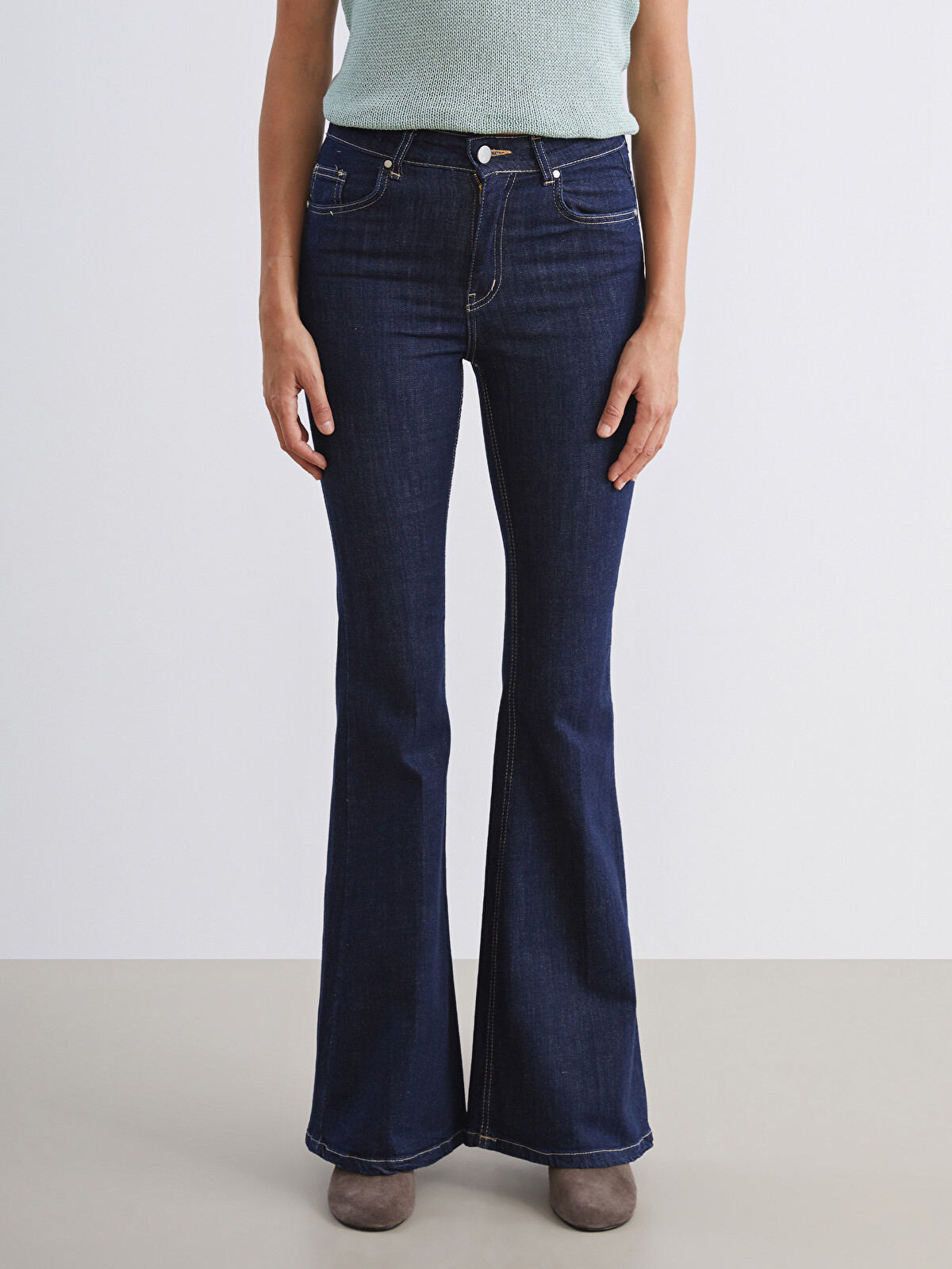 Soulife Lacivert Flare Kadın Jean Pantolon - W5LC04Z8-CRP | LCW