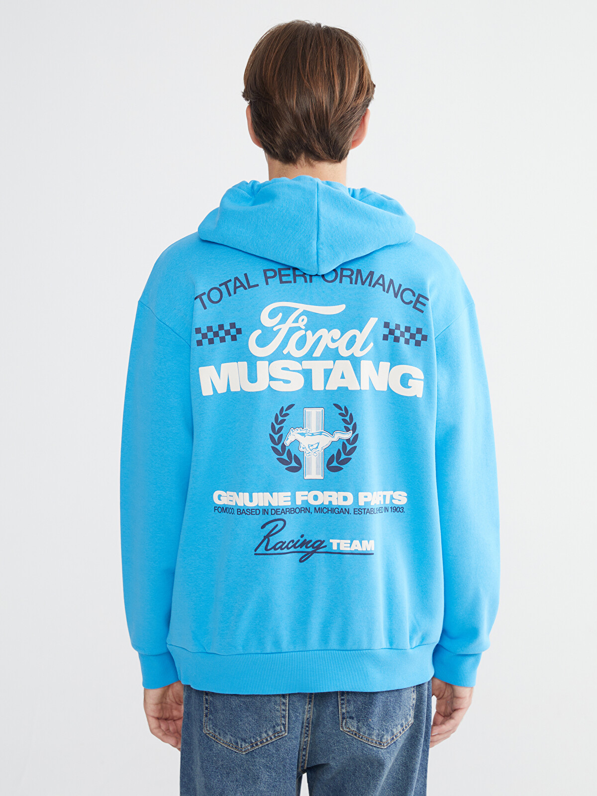 XSIDE Uzun Kollu Baskılı Erkek Hoodie - W5LG63Z8-GWF | LC Waikiki