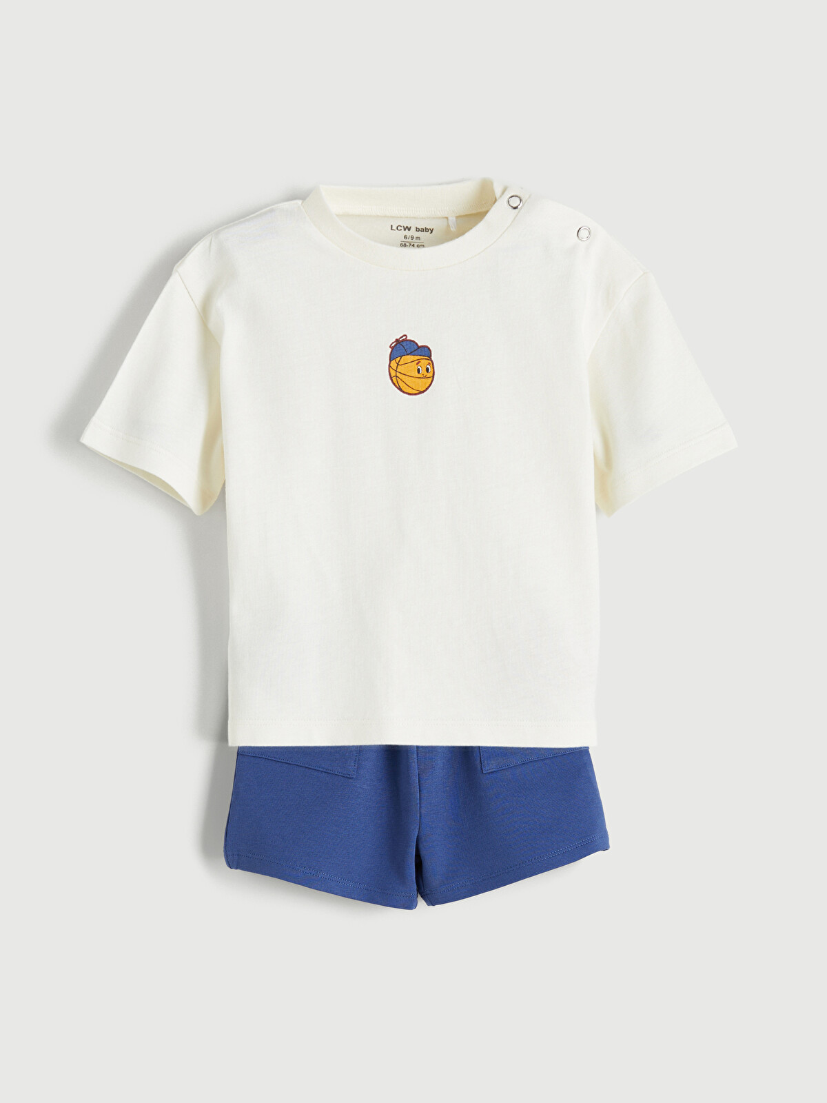 LCW baby Crew Neck Baby Boys T-Shirt and Shorts 2 Pack - W5LK34Z1