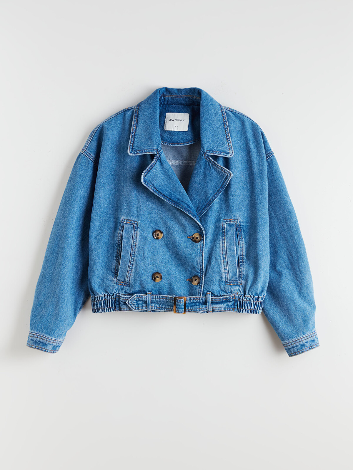 LCW Modest Oversize Women's Denim Jacket - W5LK73Z8-507 | LC Waikiki