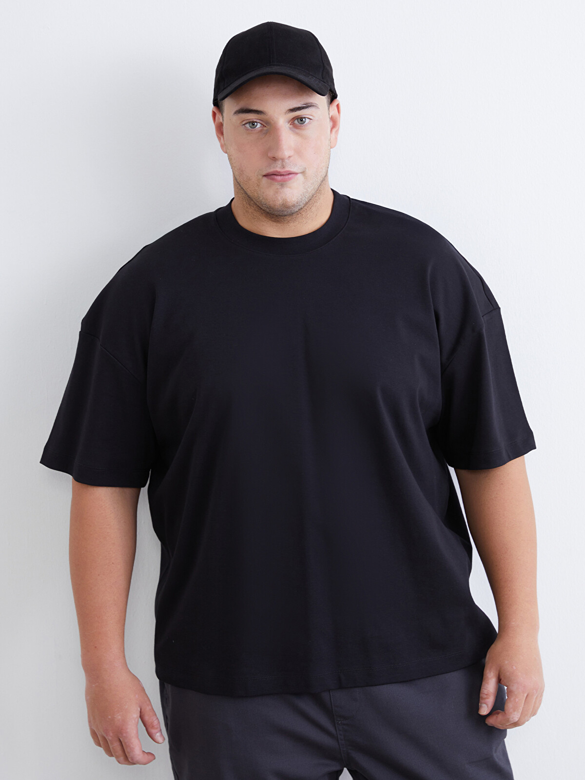 LCW Vision Plus Size Crew Neck Men's T-shirt - W5LO90Z8-CVL | LC