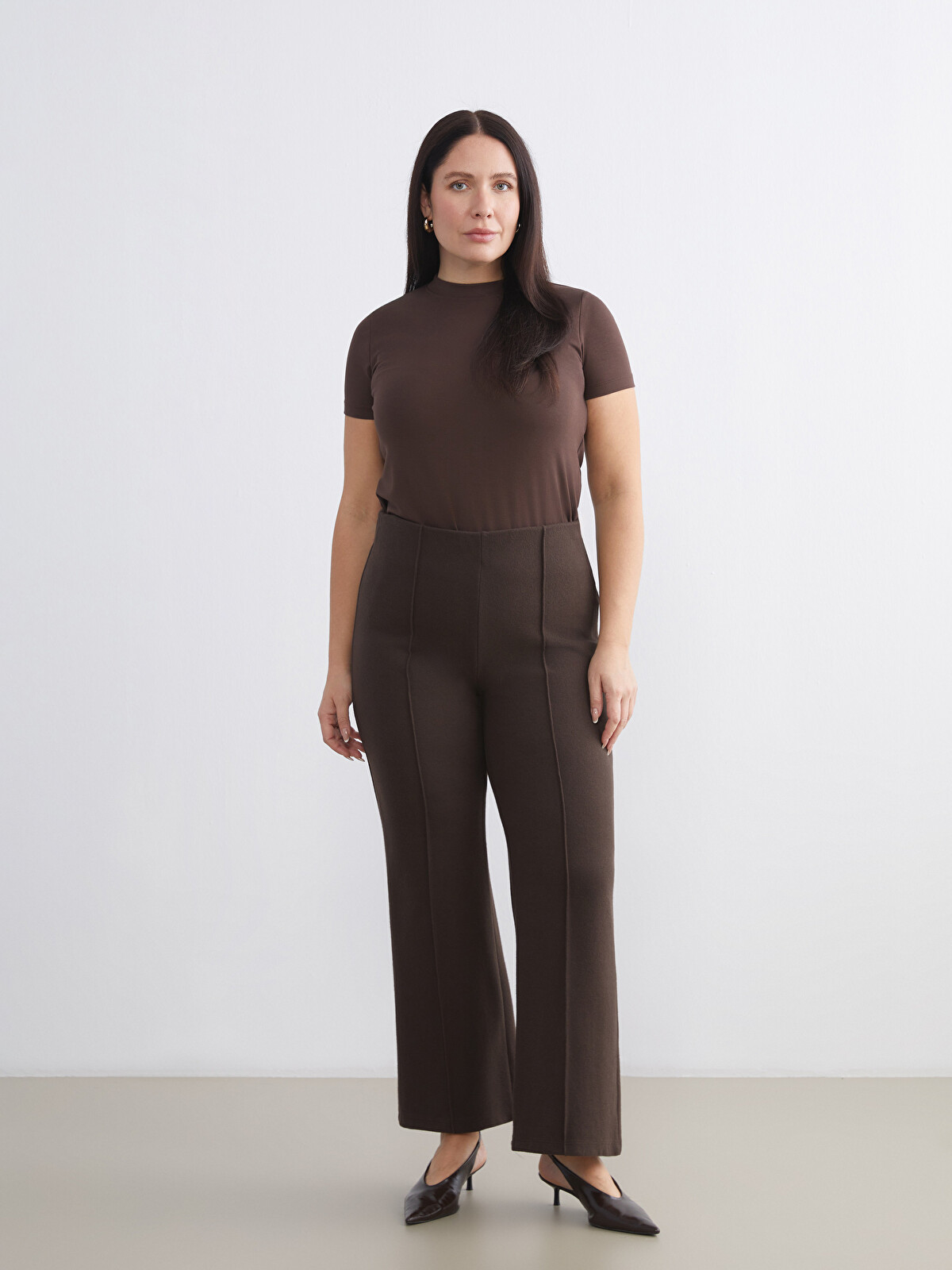 LCW Modest Plus Size Elastic Waist Women's Tracksuit Bottoms