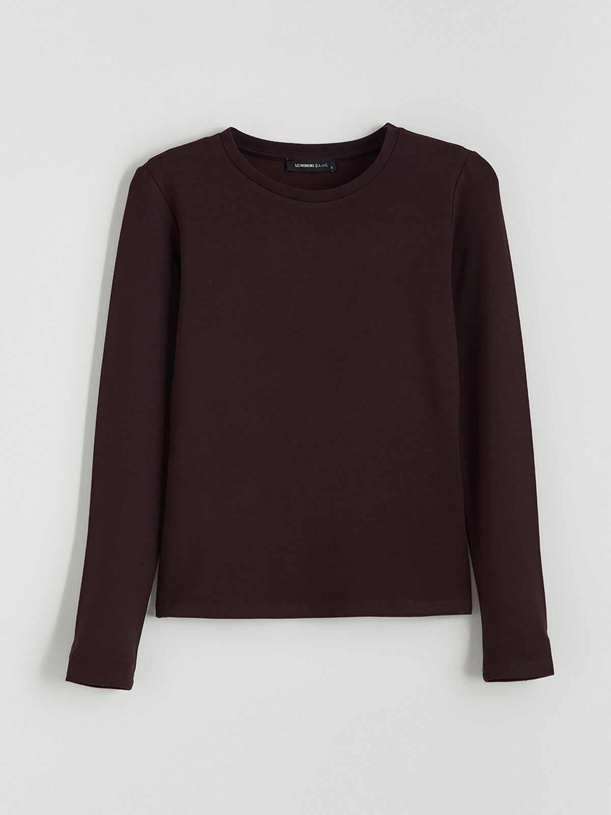 LCWAIKIKI Basic Kahverengi Bisiklet Yaka Kadın Body - W5LP65Z8-R39